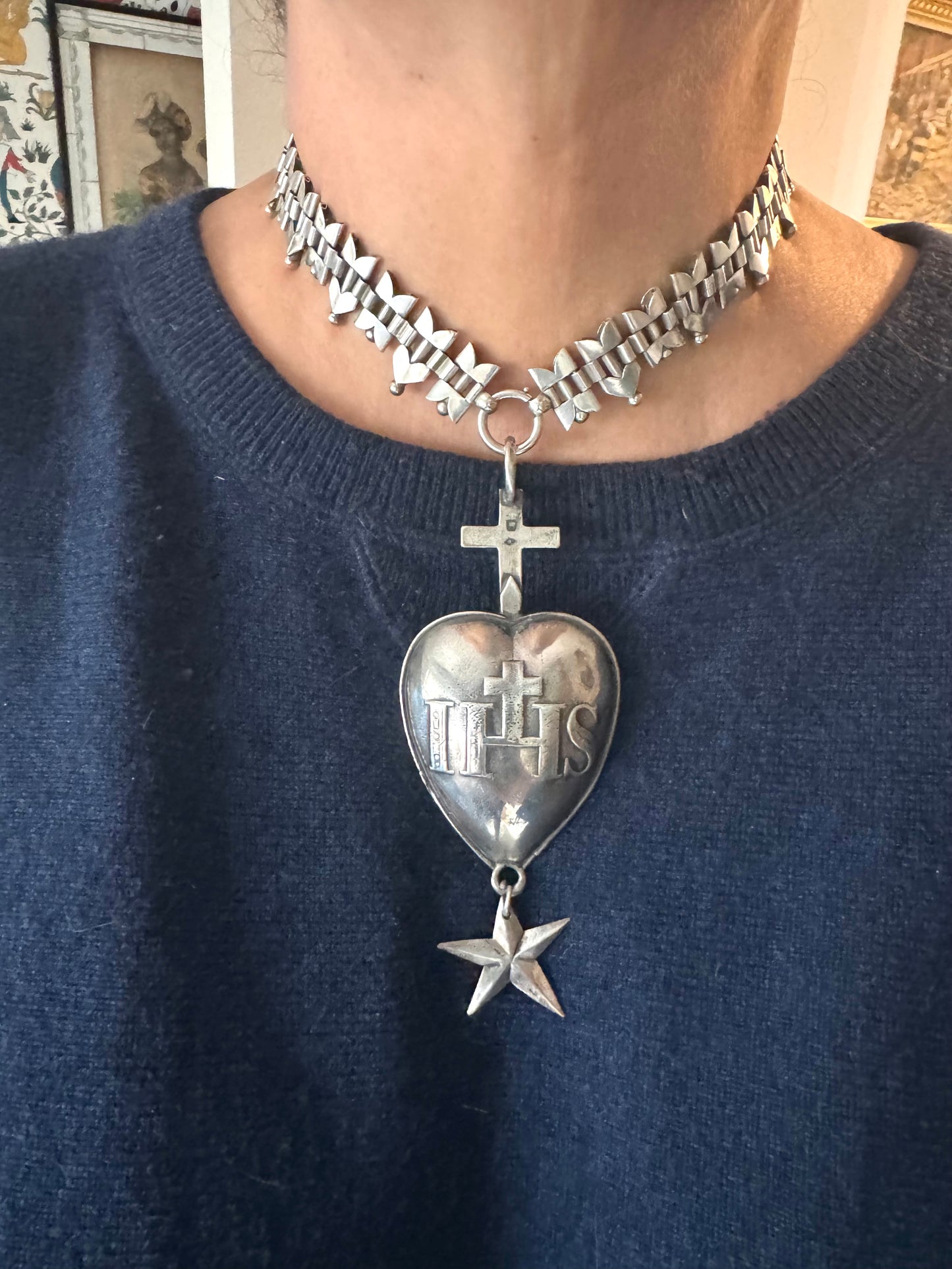 Enormous French Heart with Dangling Star