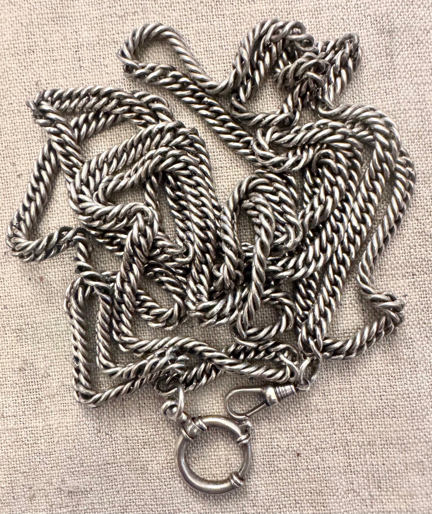 Spectacular Enormous Antique Silver Curb Chain