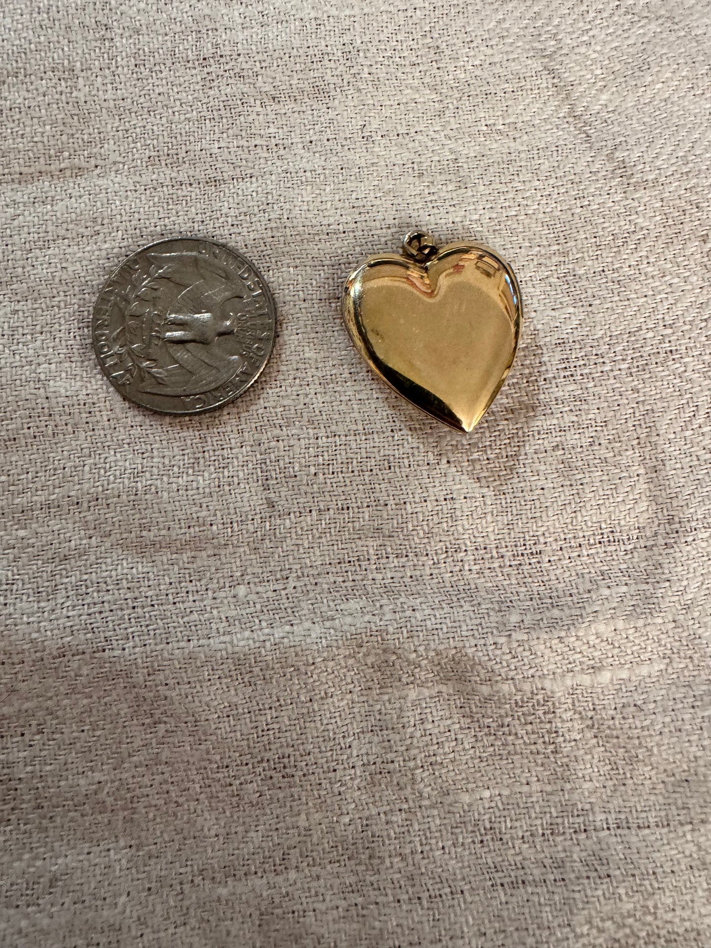 Pretty Gold Filled Locket with Blue Paste Stone