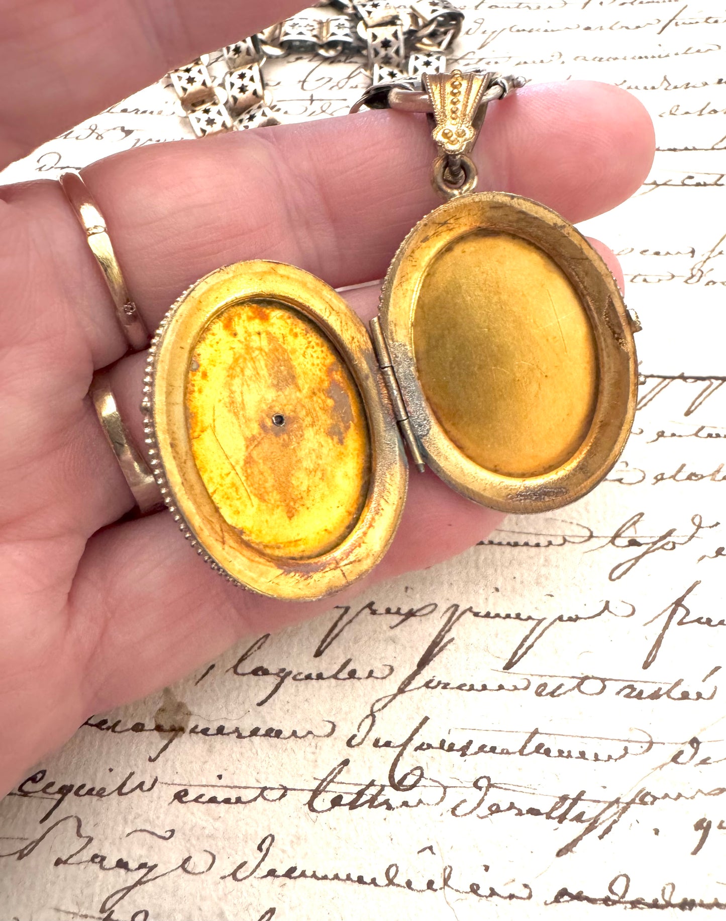 Victorian Gold Plated Silver Granulated Locket No. 1