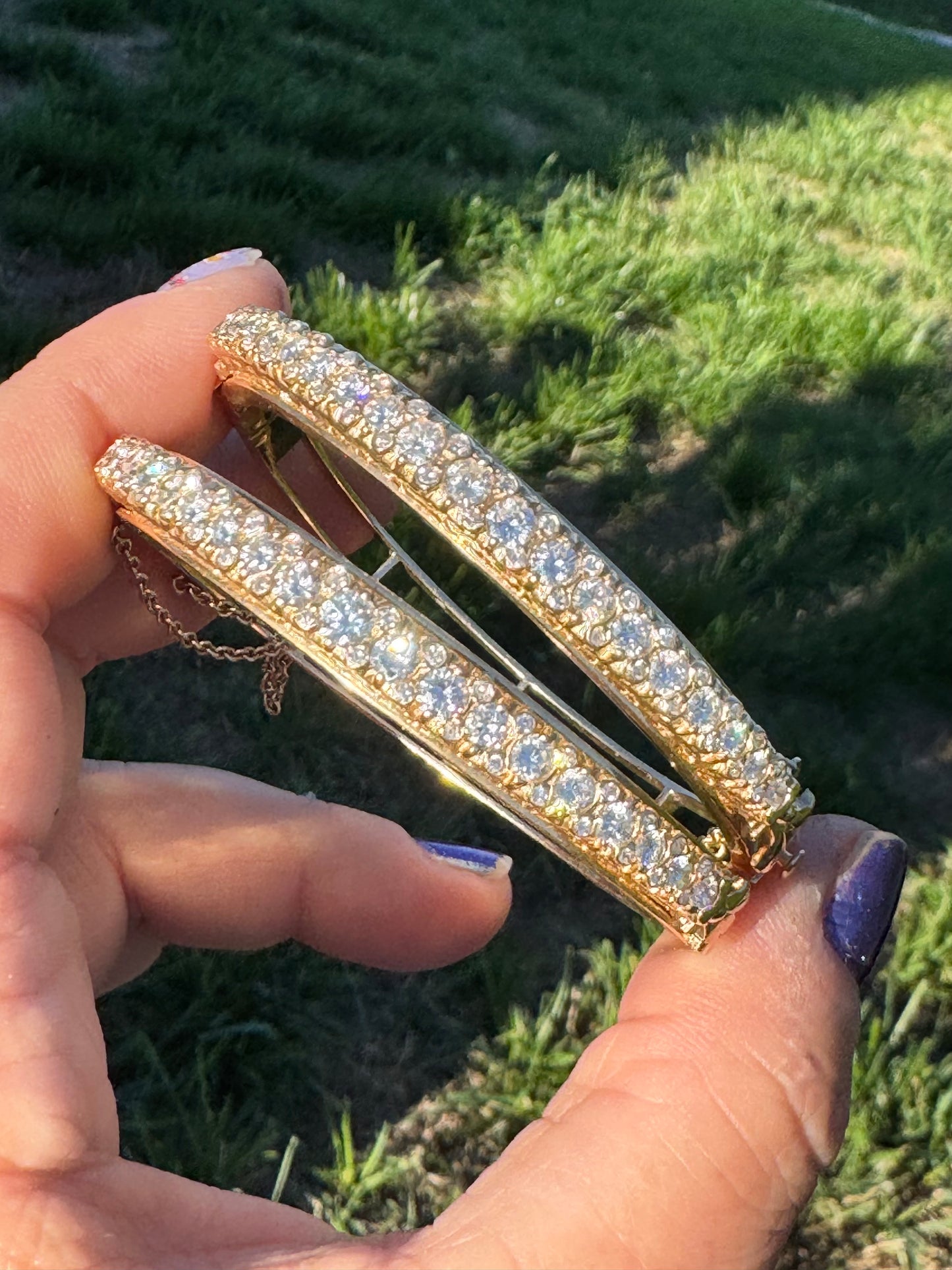 Spectacular Pair of Vintage Diamond Bangles
