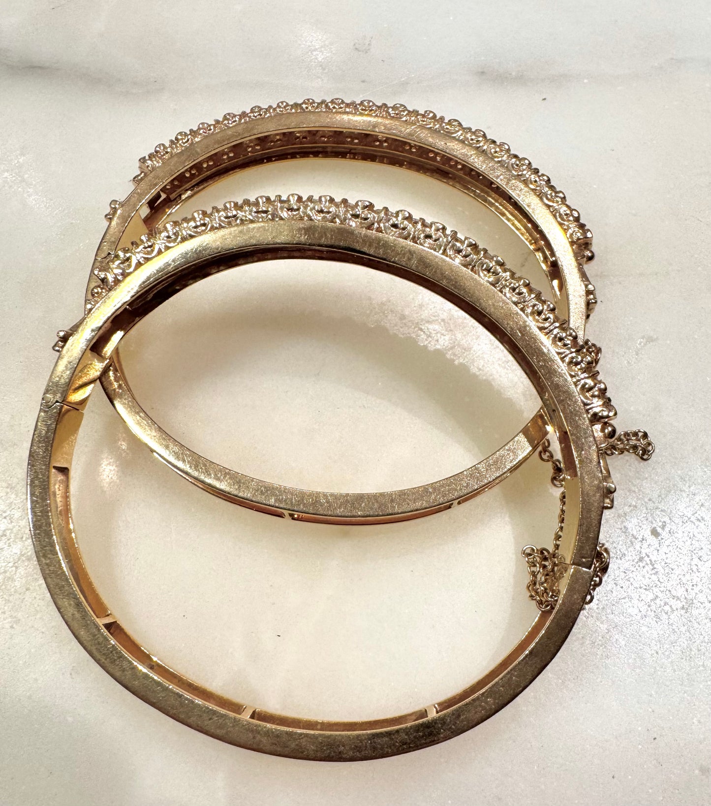 Spectacular Pair of Vintage Diamond Bangles