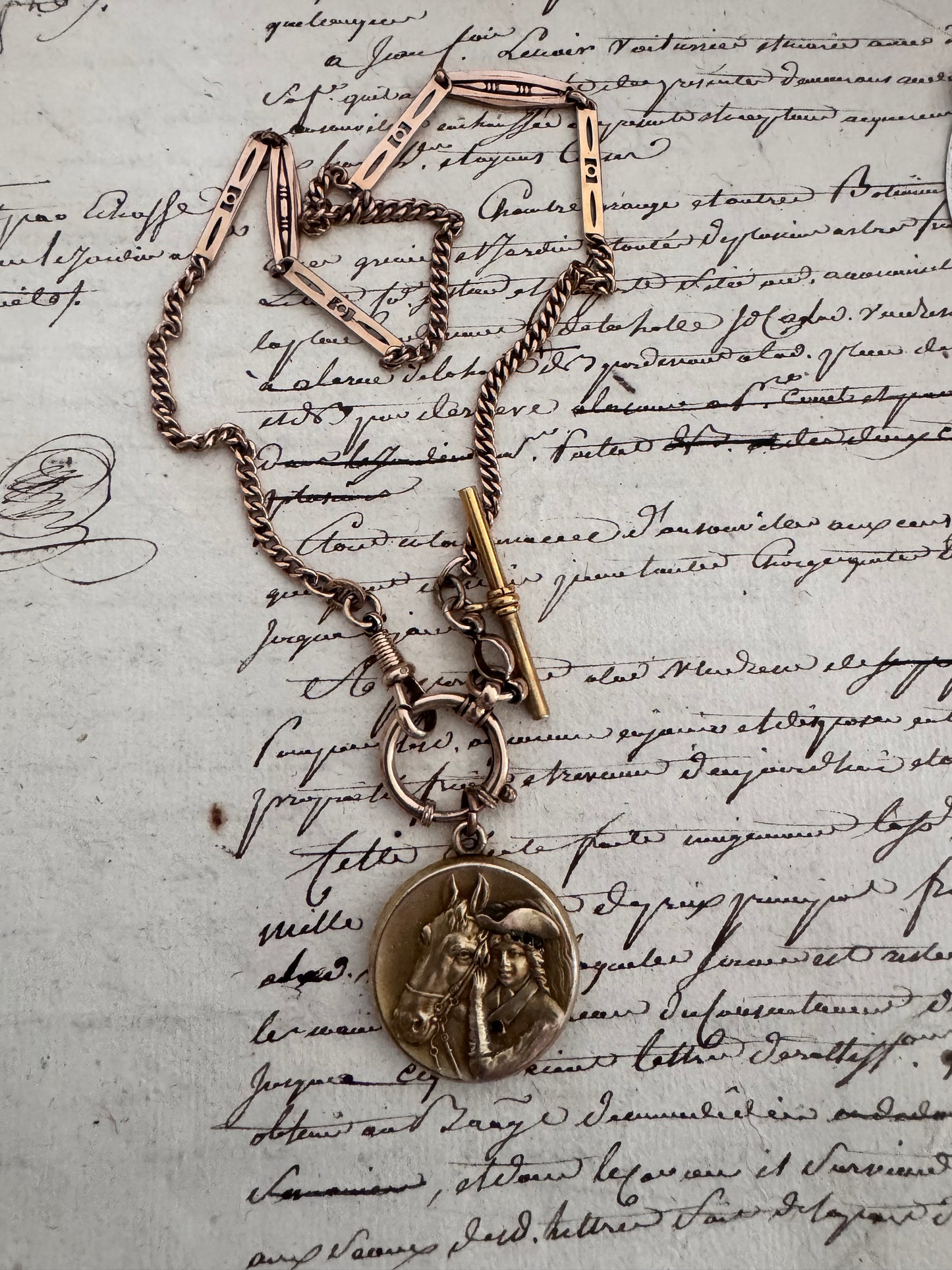 Gold Filled Watch Chain Necklace with Locket