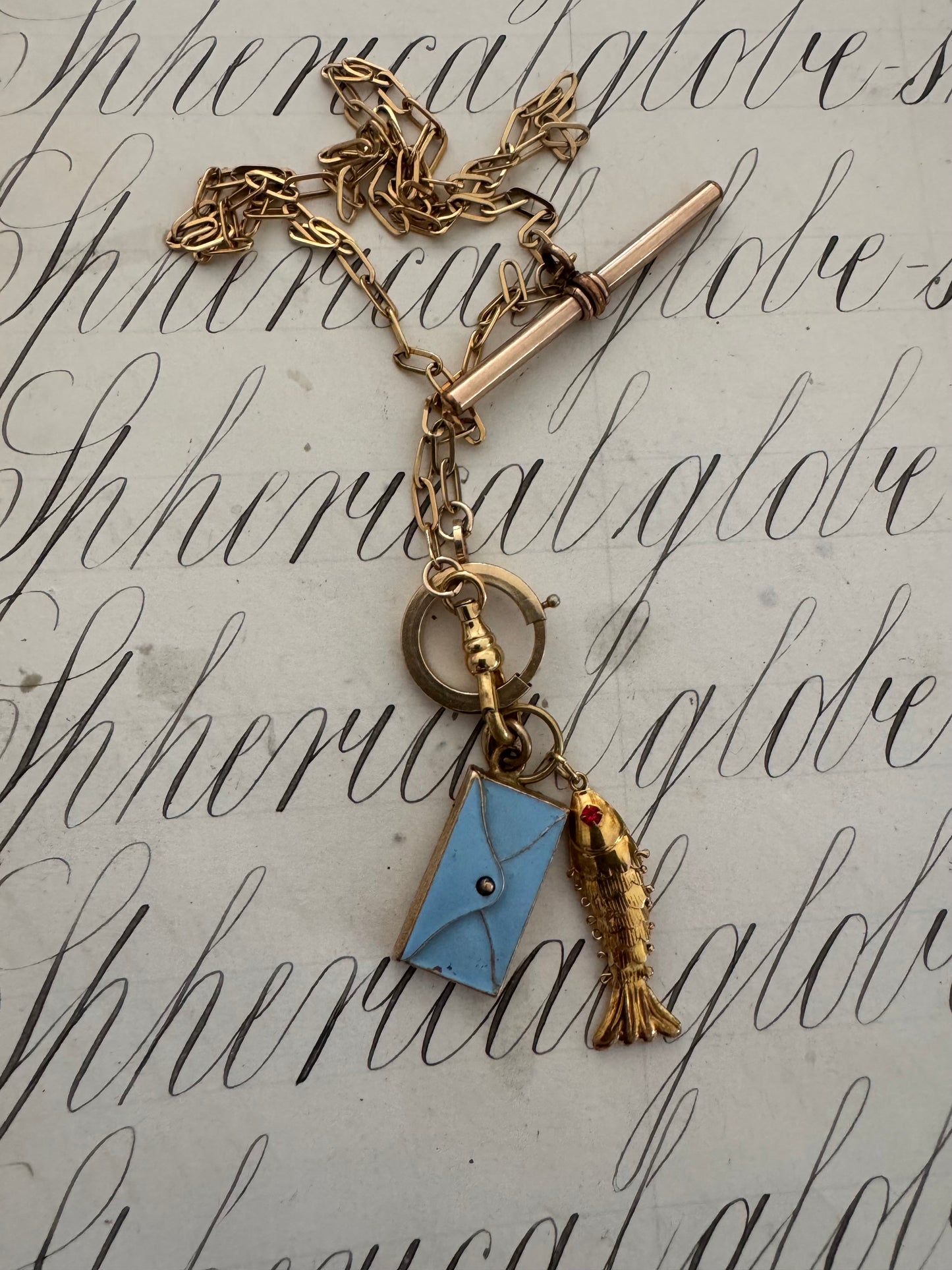 Small Gold Articulated Fish Pendants