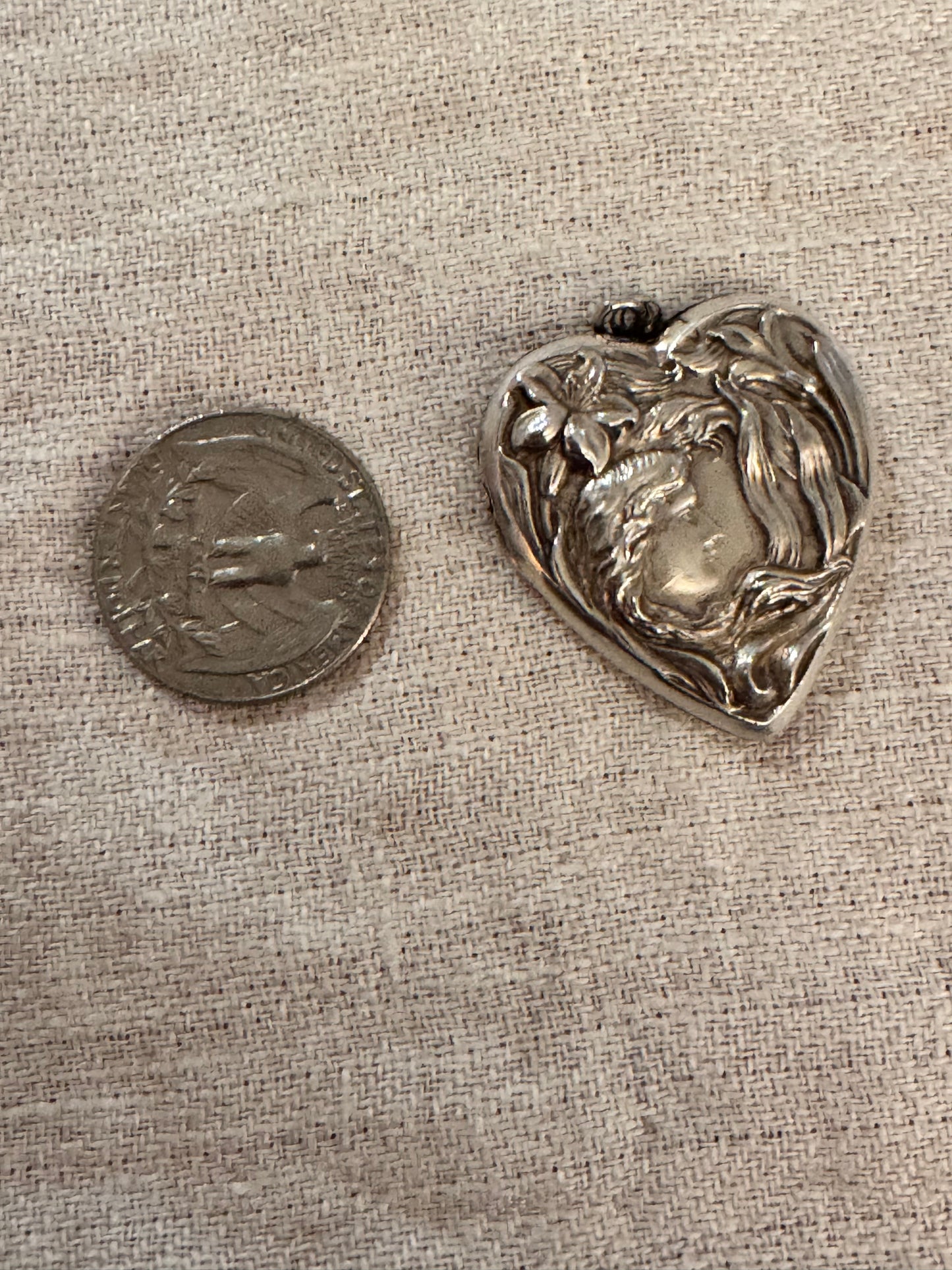 Art Nouveau Silver Heart Locket