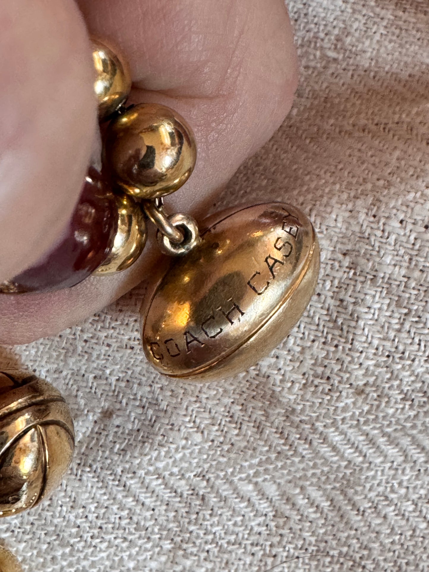 Gold Filled Sports Ball and Bead Charm Necklace