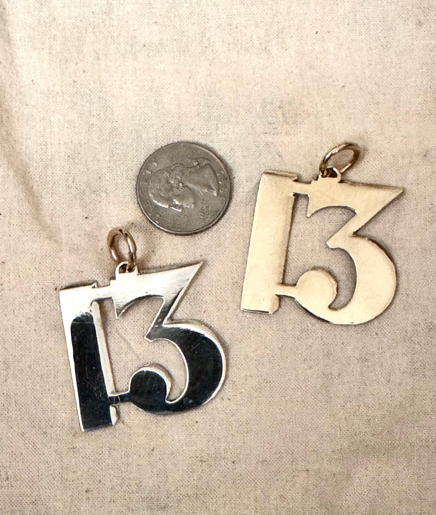 Huge Sterling Silver Lucky 13