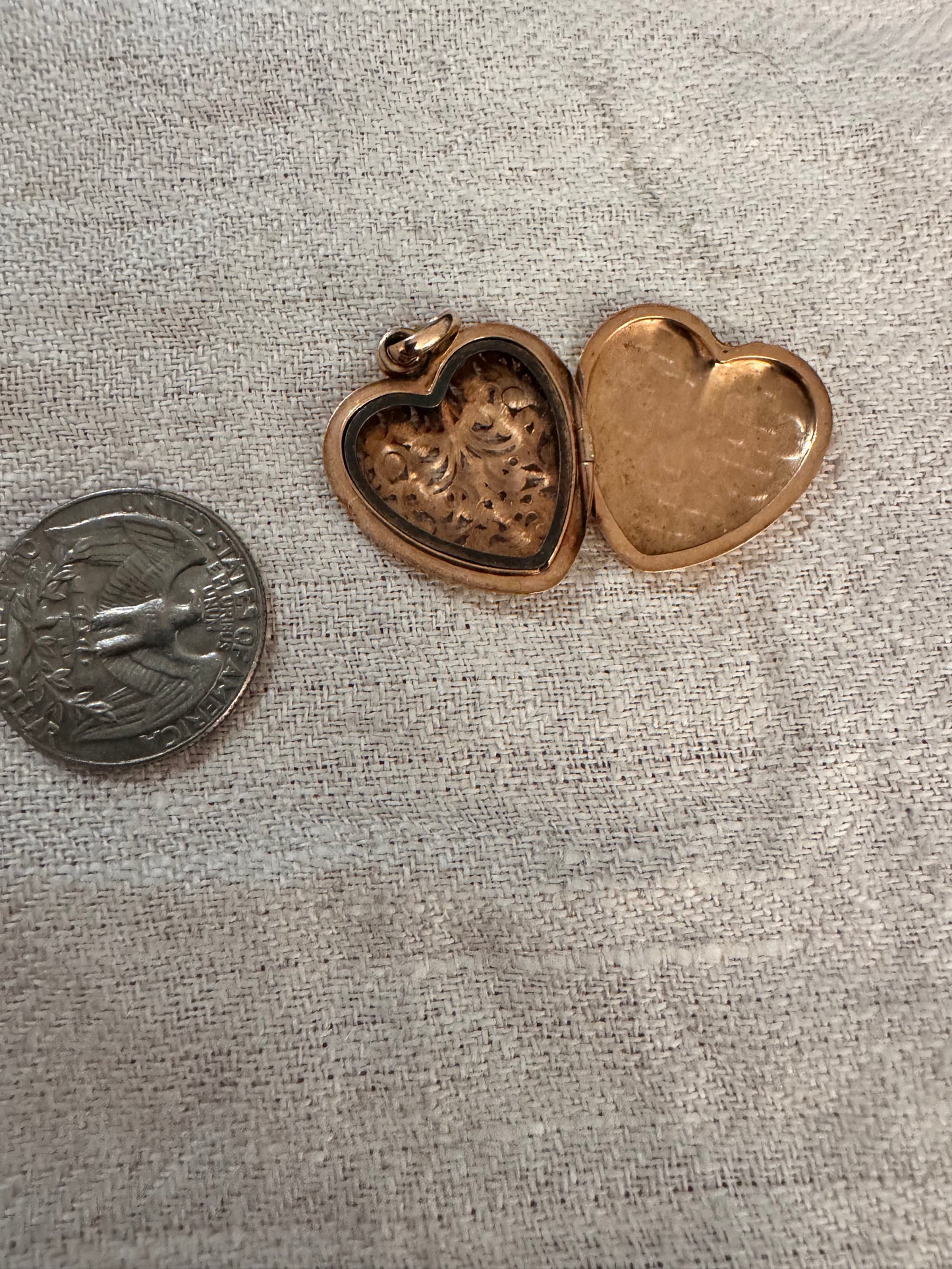 14k Rose Gold Pierced and Monogramed Locket