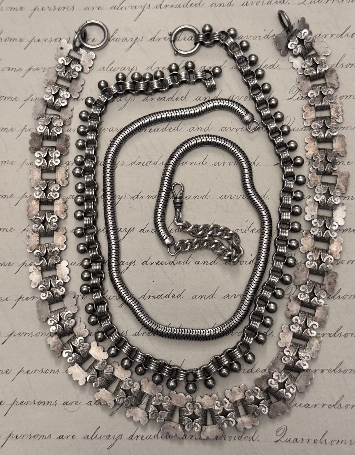 Hefty Sterling Snake Chain Forstner Watch Chain