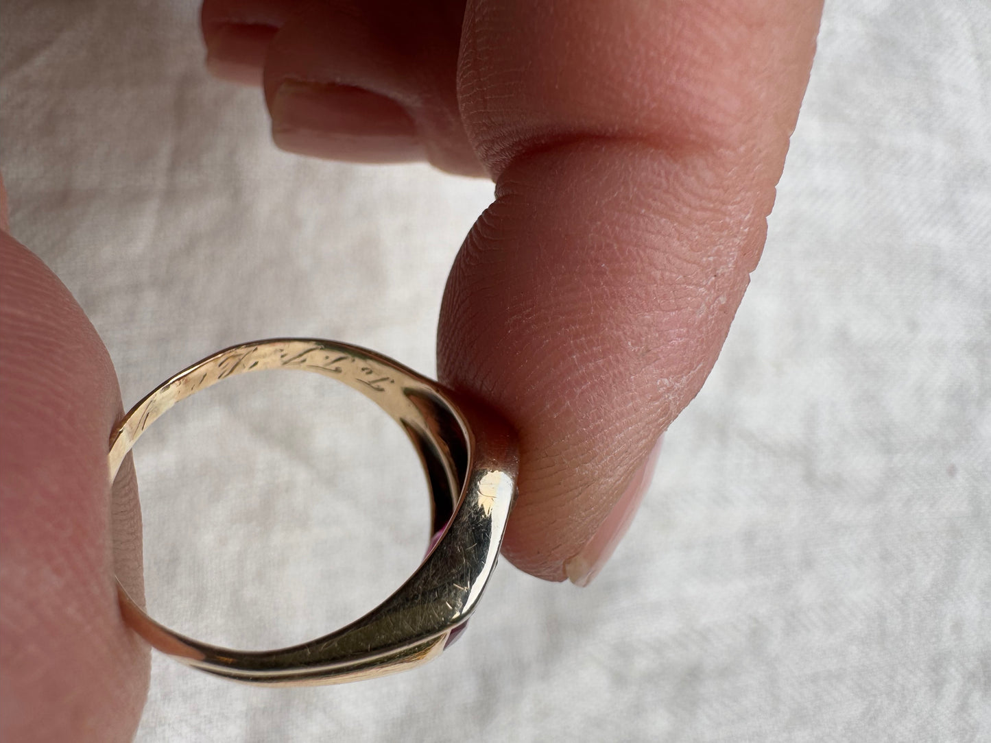 14k Gold Tony Soprano Pinky Ring with Ruby and Diamonds