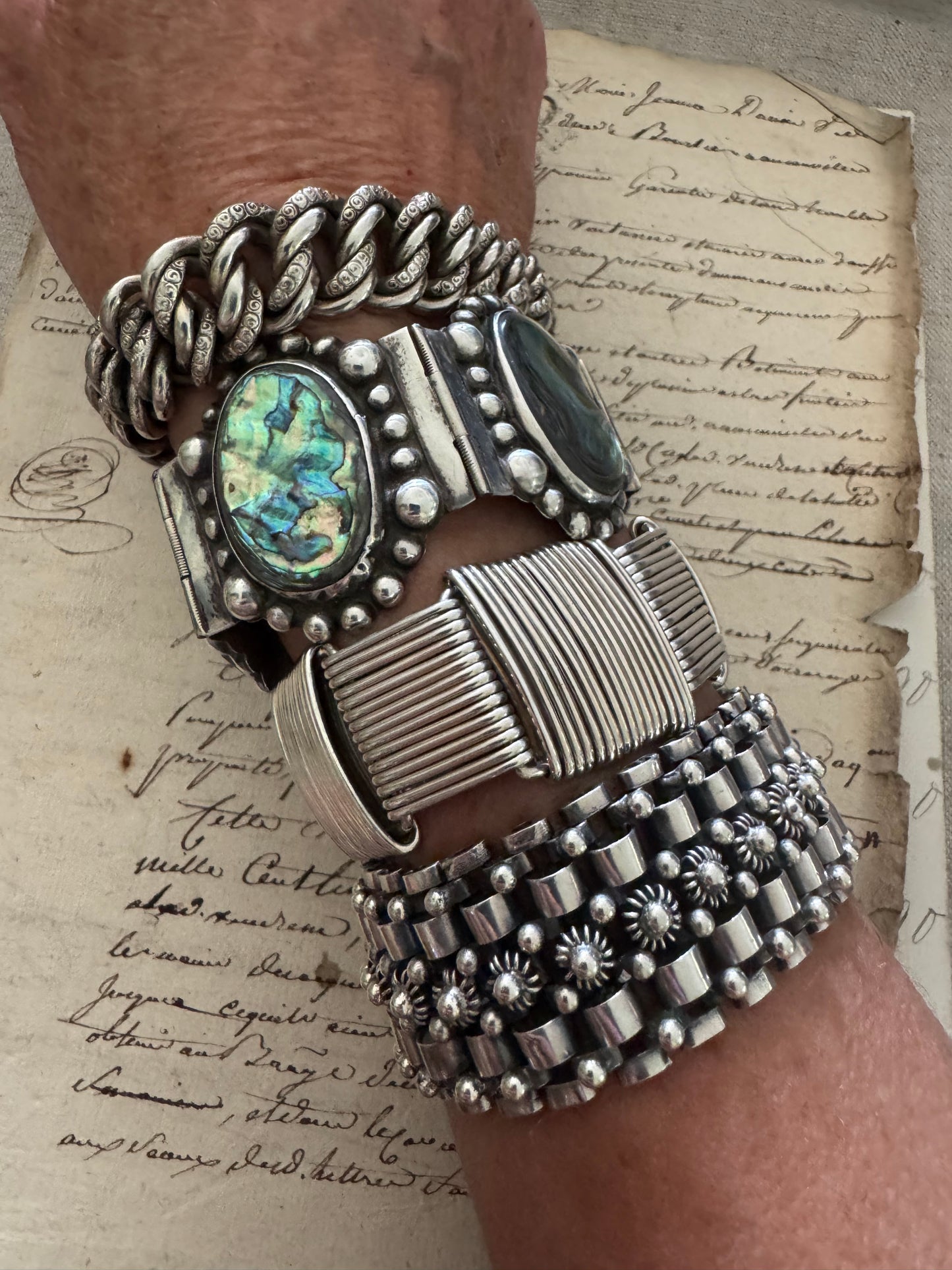 Substantial and Fluid Vintage Sterling Link Bracelet