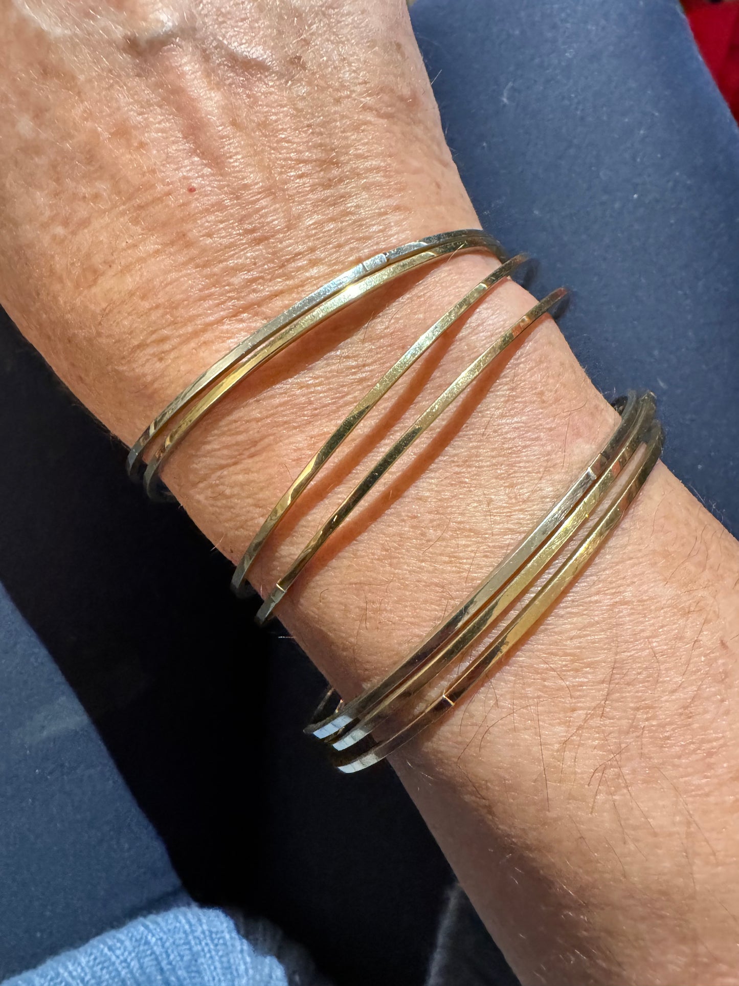 14k Gold Semainier Set of 7 Bracelets from Italy
