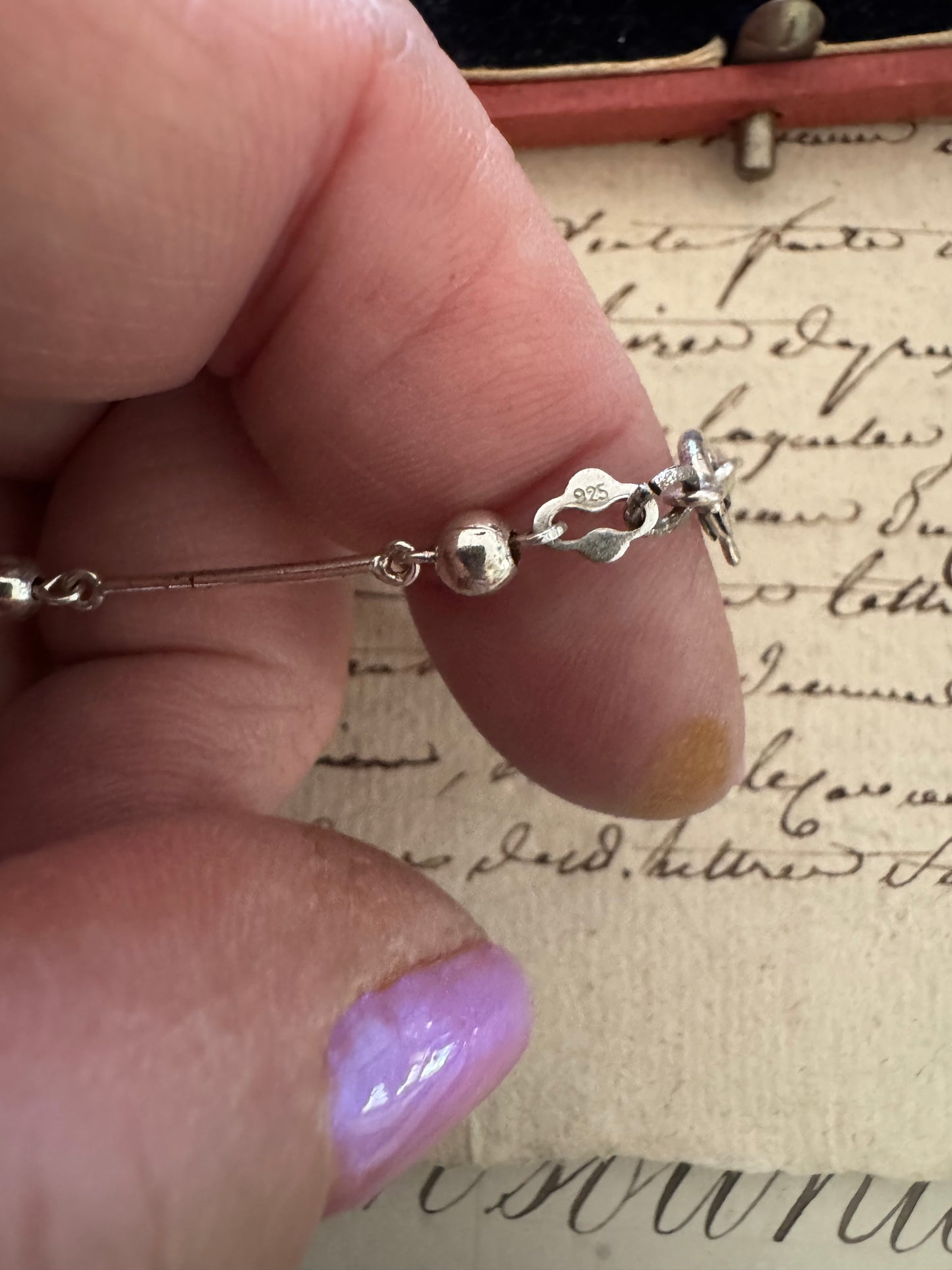 Vintage Ball and Bar Sterling Chain