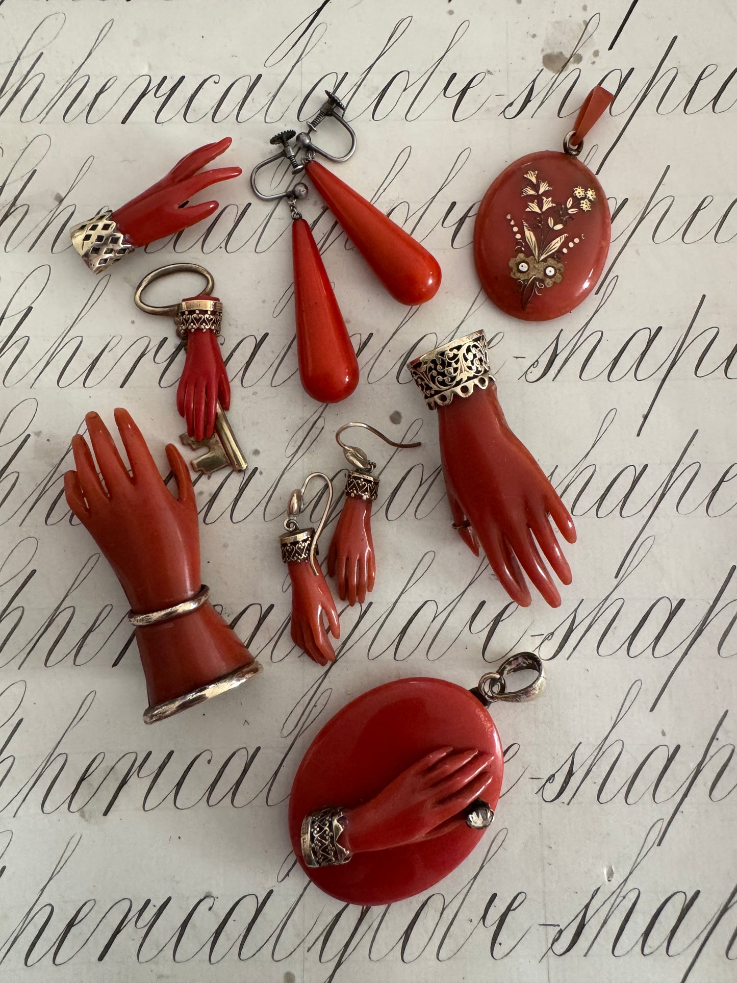 lovely, small antique celluloid hand pin