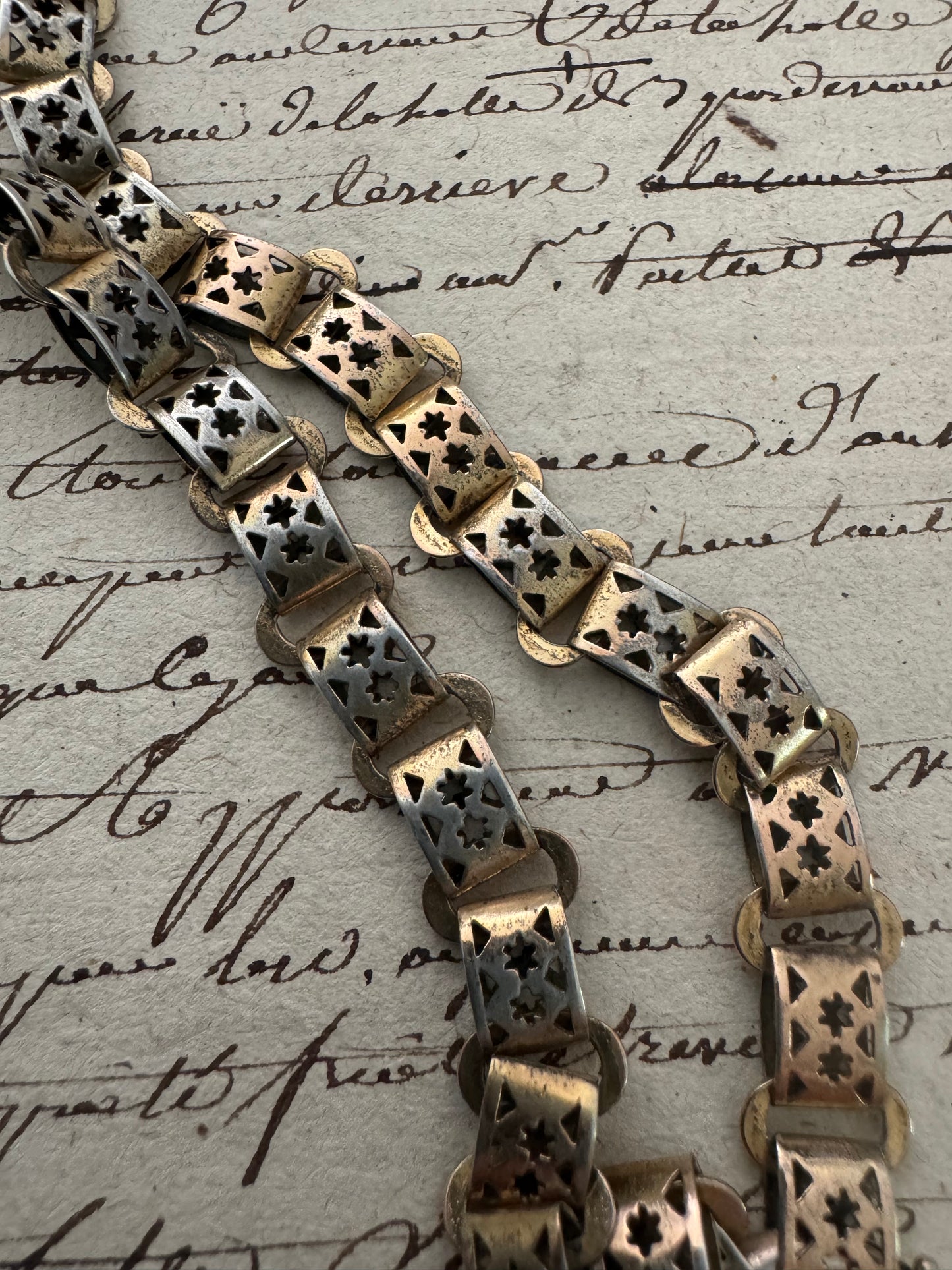 Victorian European Silver Bookchain with Stars