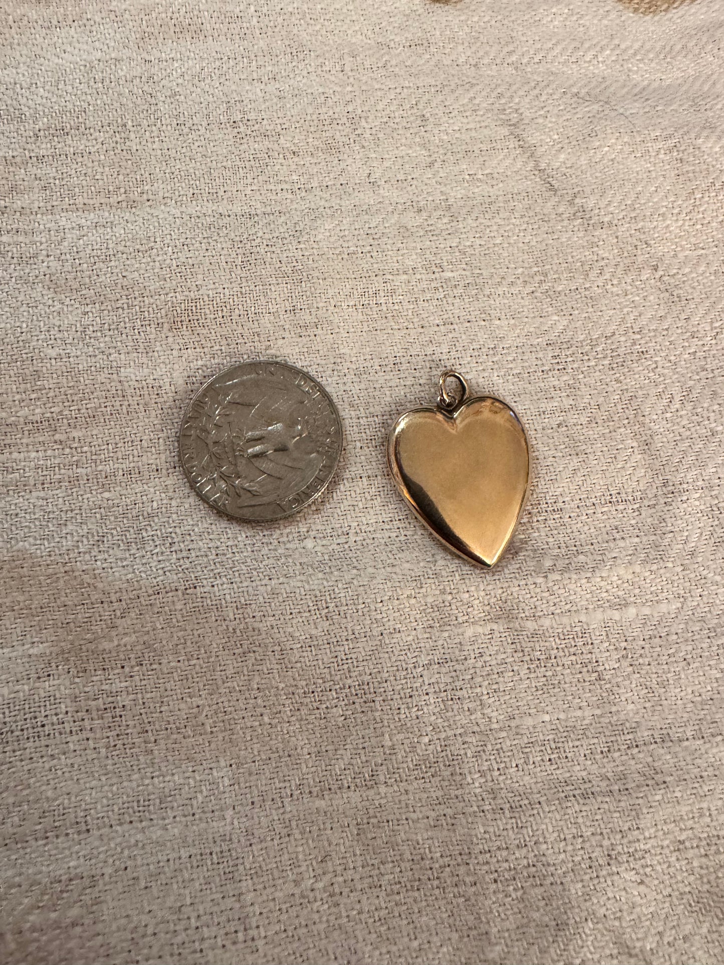 Solid 10K Gold Monogramed Puffy Heart Pendant