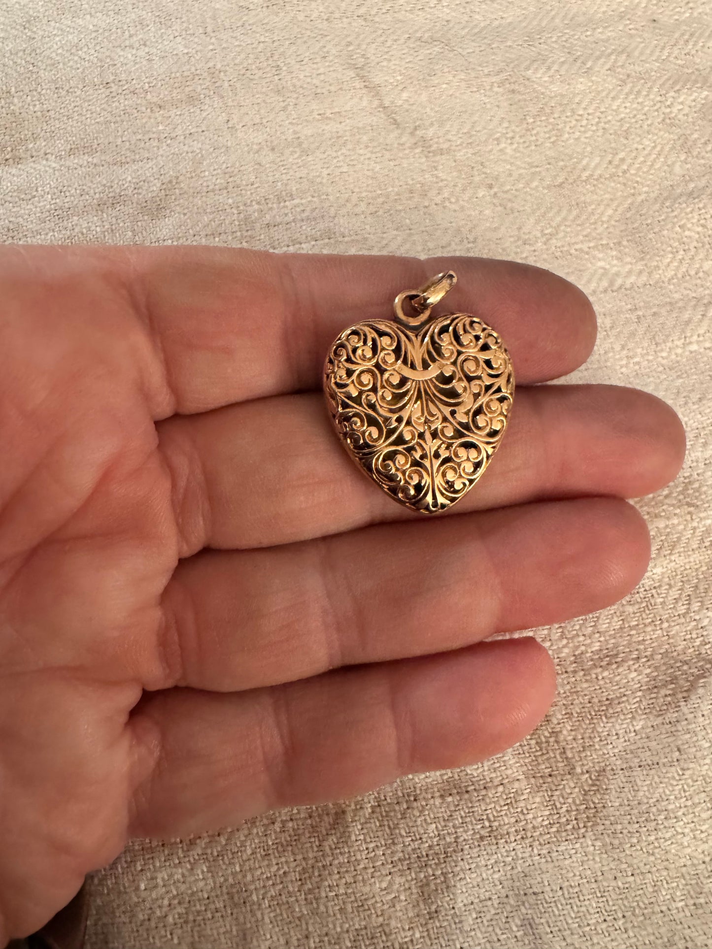 14k Rose Gold Pierced and Monogramed Locket