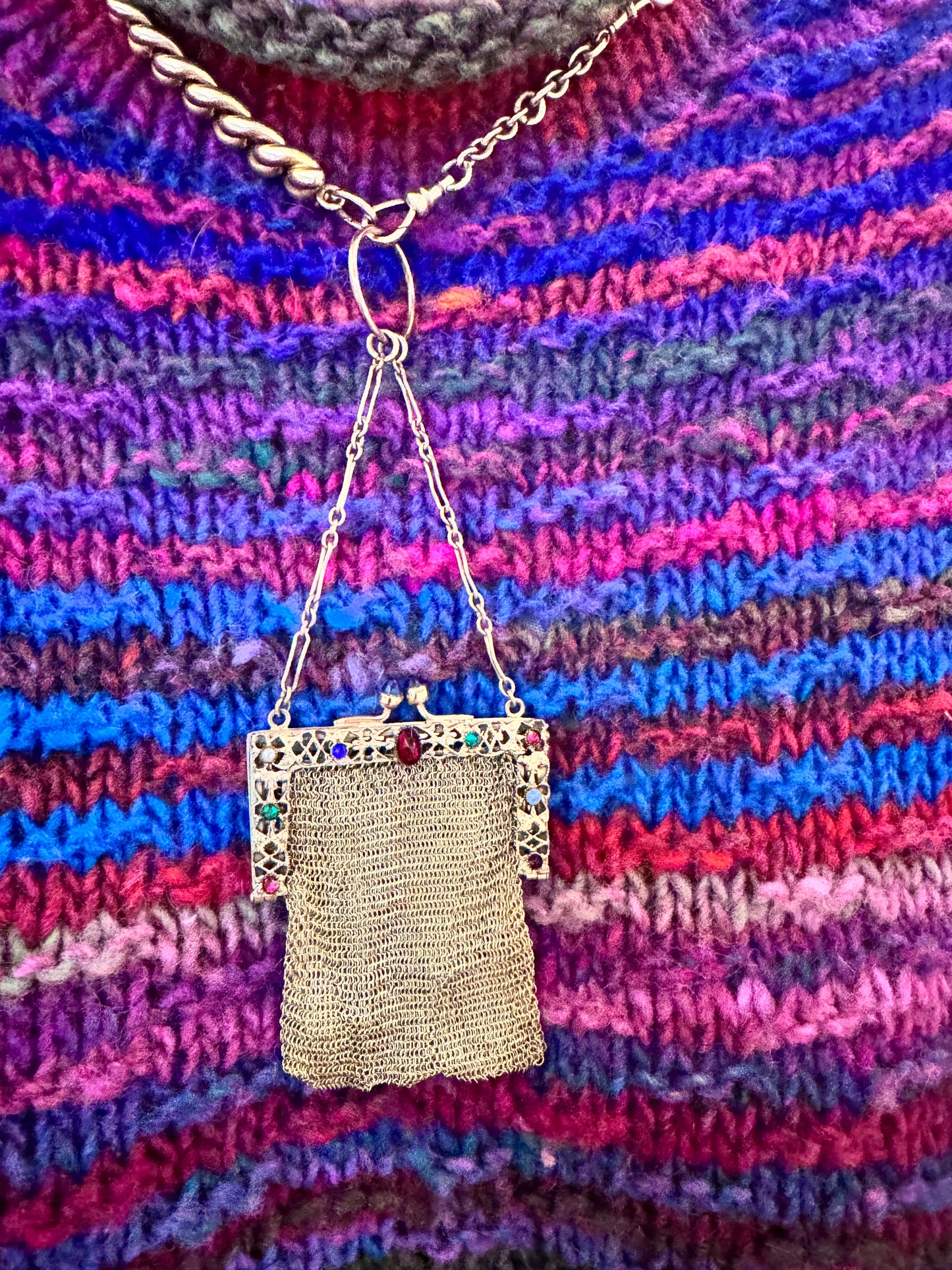 GORGEOUS Gold Filled Miniature Mesh Purse