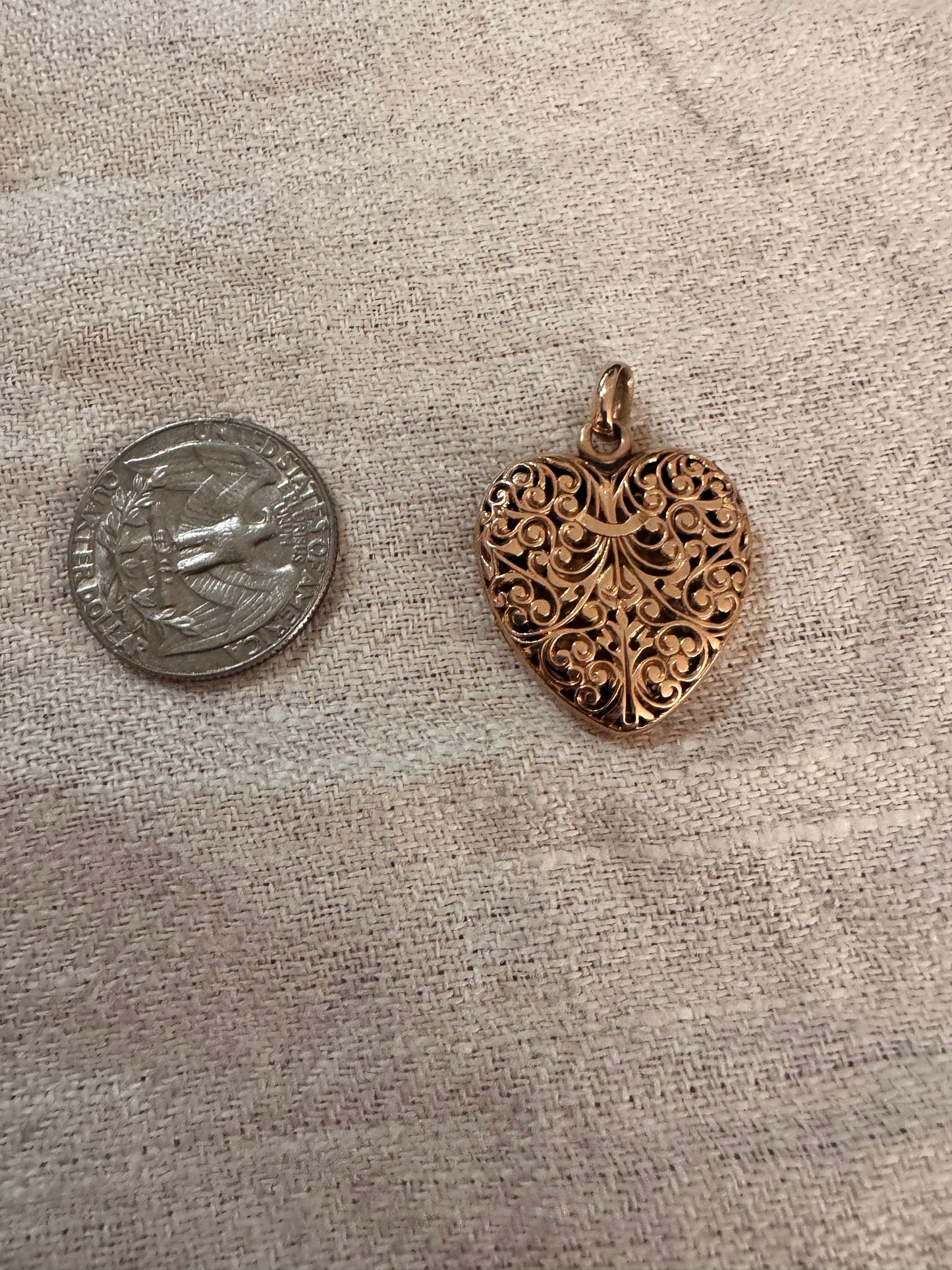 14k Rose Gold Pierced and Monogramed Locket