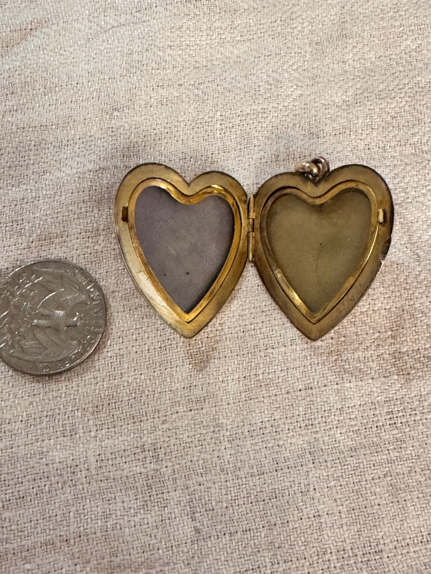 10k Gold Cased Monogramed Heart Locket