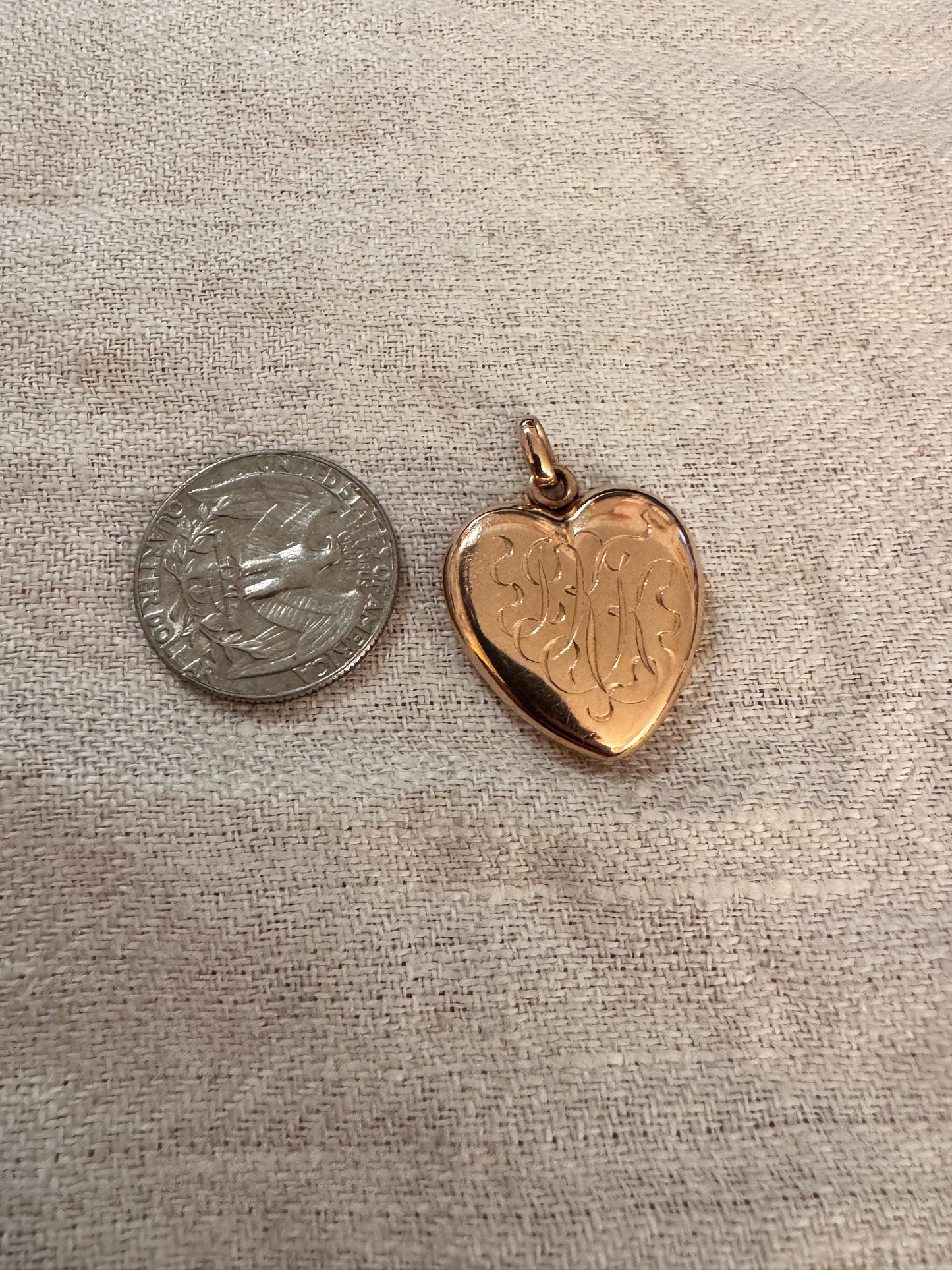 14k Rose Gold Pierced and Monogramed Locket