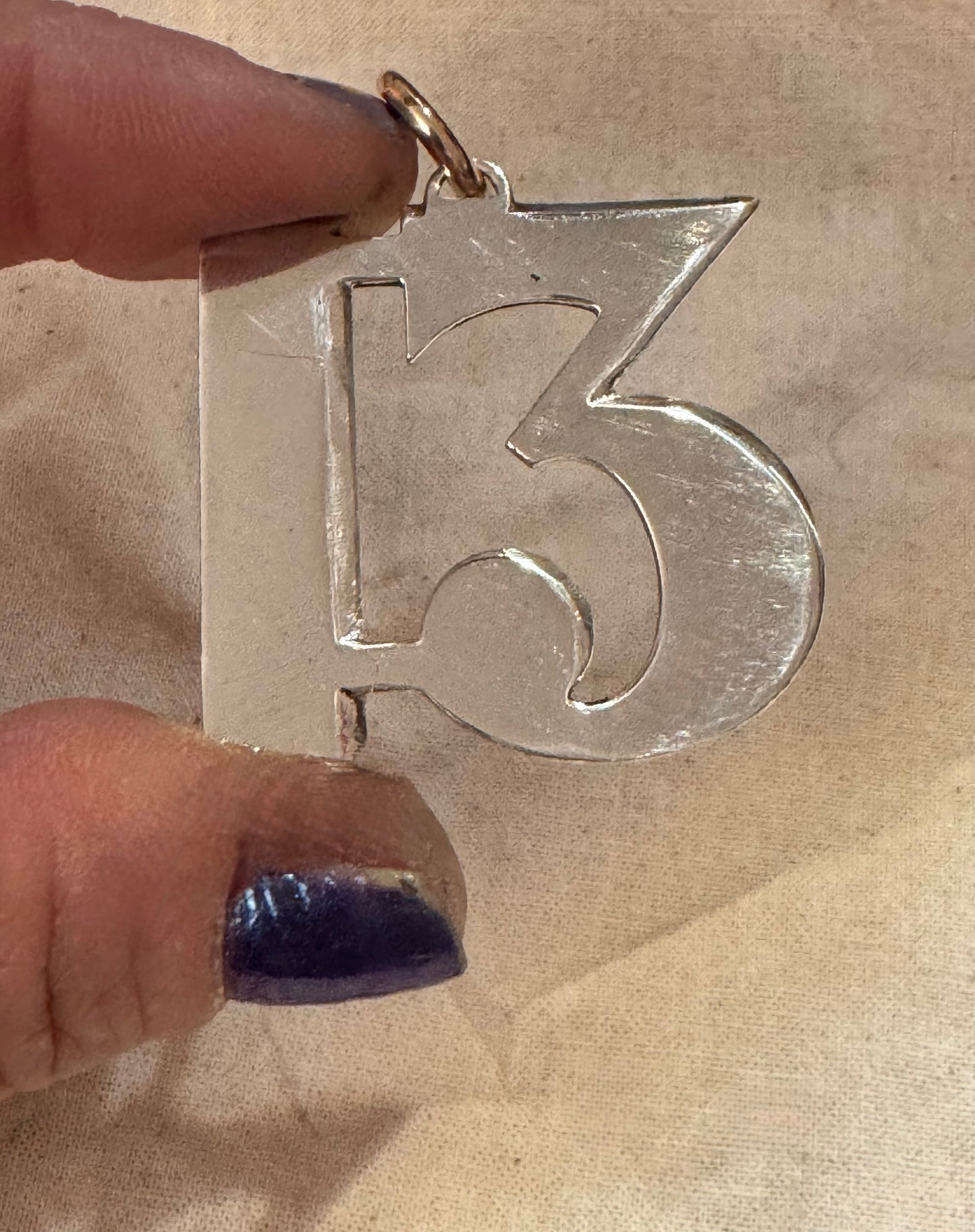 Huge Sterling Silver Lucky 13