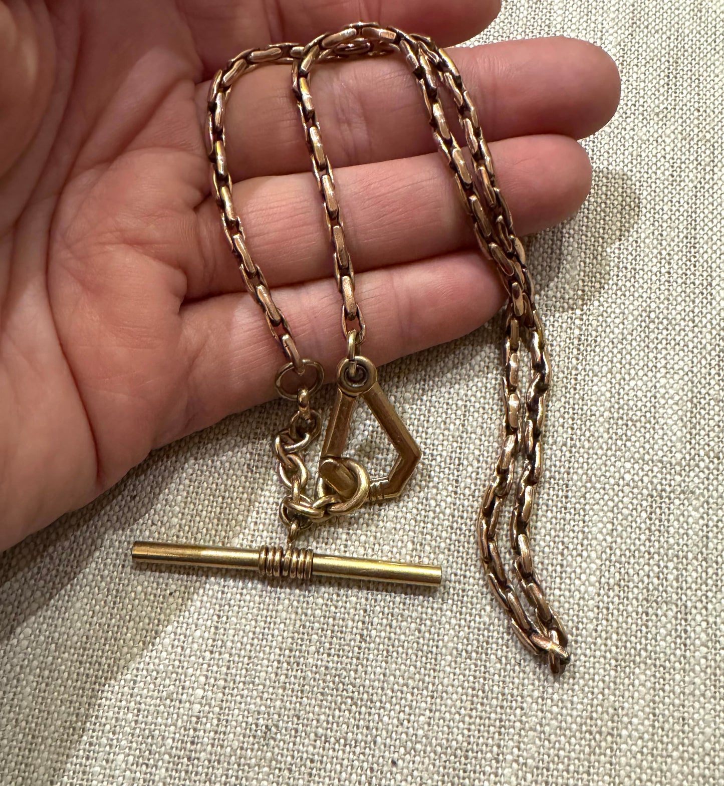 Rose Gold Filled Sleek Antique Watch Chain