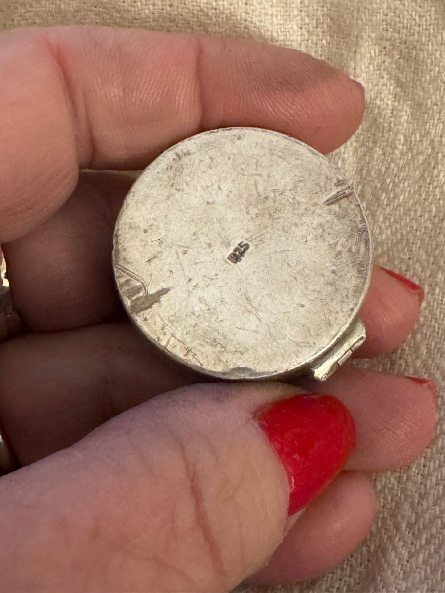 Sweet Fully Engraved Sterling Pillbox or Ring Box