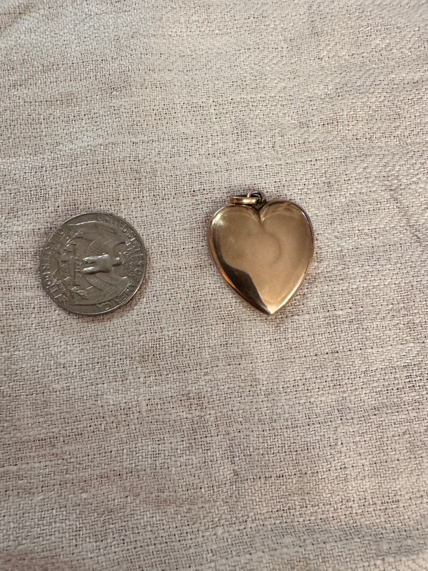 10k Gold Cased Monogramed Heart Locket
