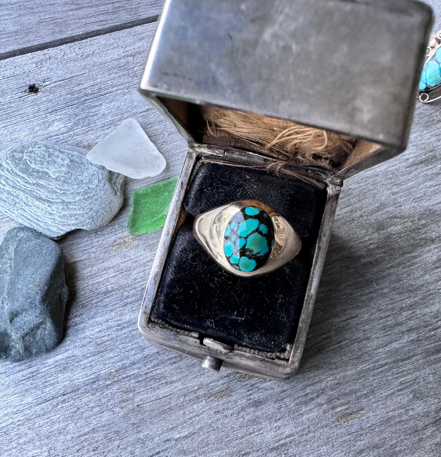 12k Gold and Turquoise Gypsy Ring