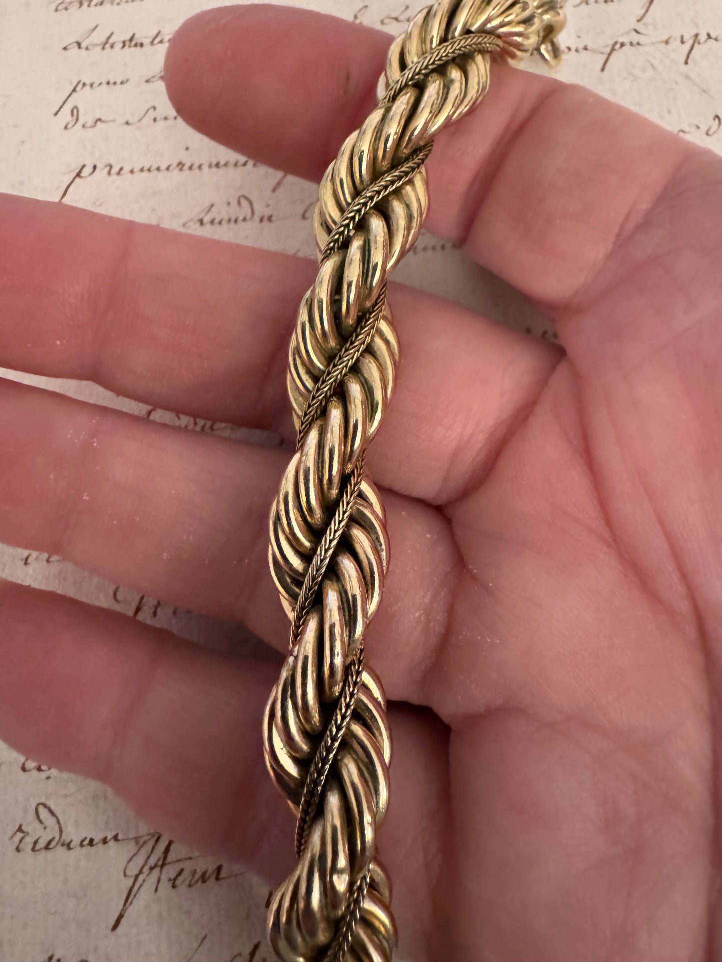 substantial high-quality gold filled rope chain bracelet