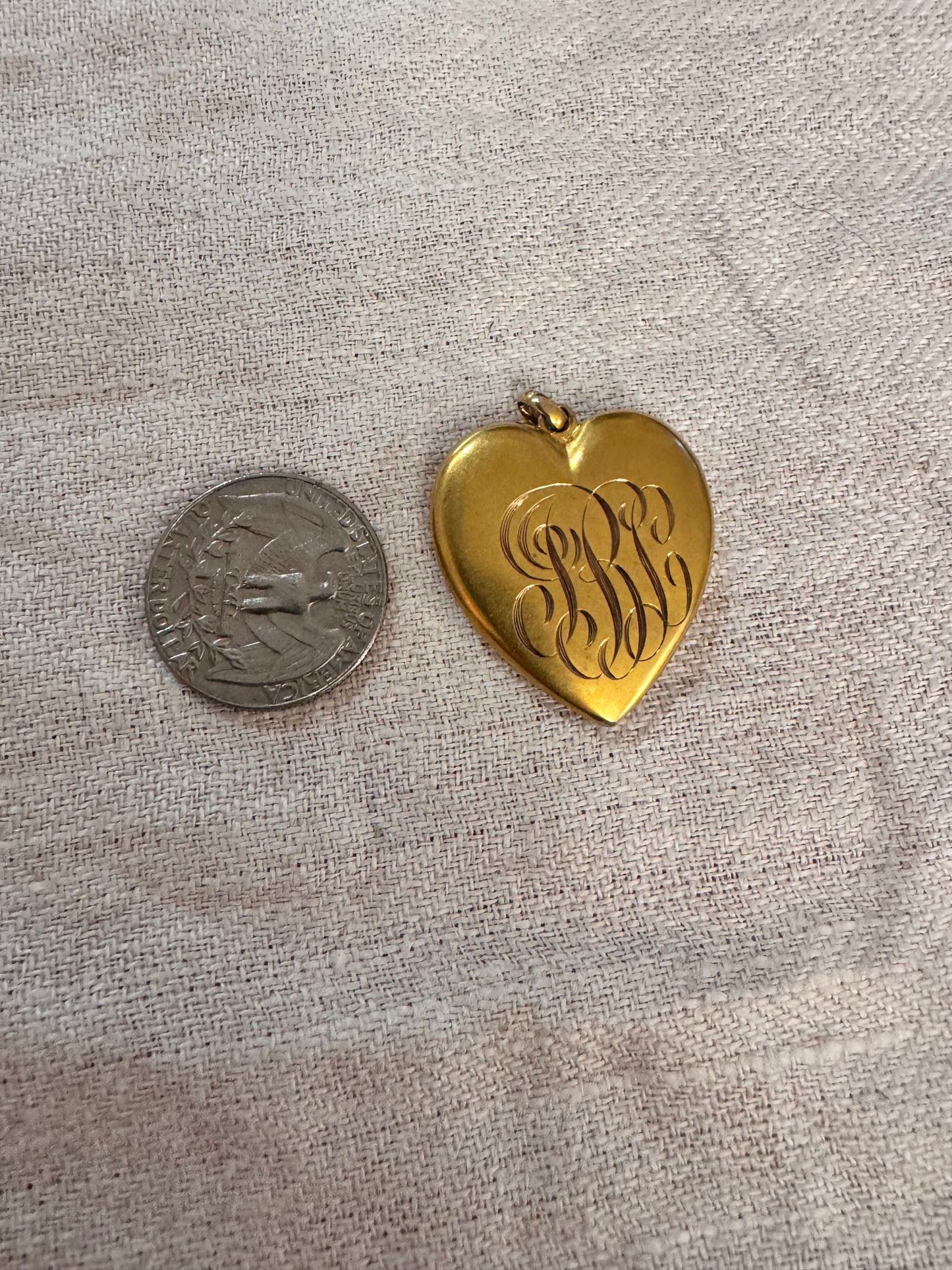 Solid 10K Gold Monogramed Locket