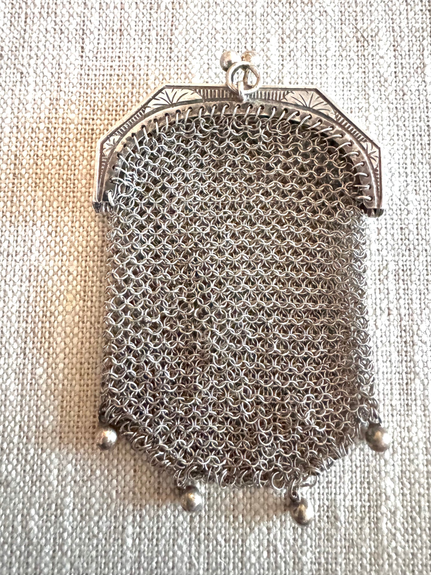 Antique French Silver Miniature Purse 3