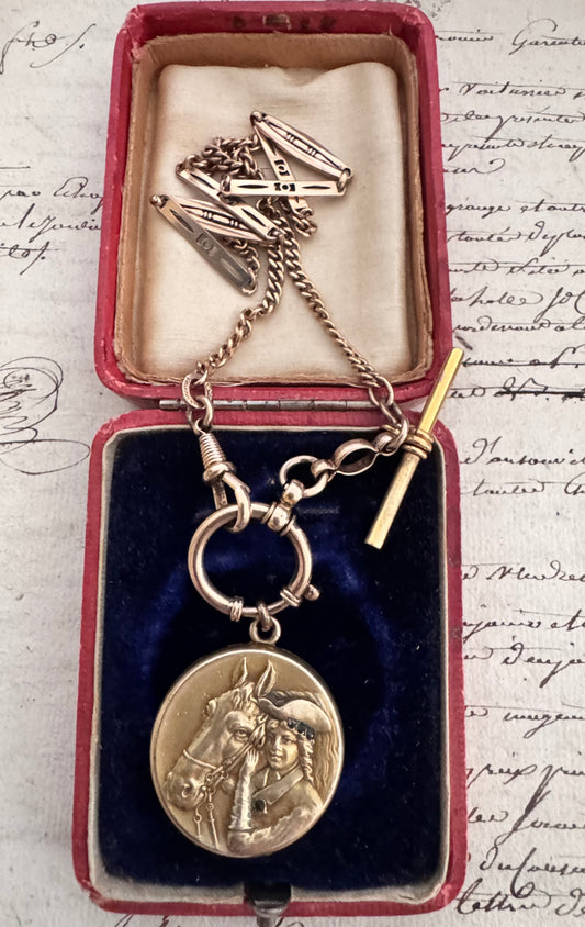 Gold Filled Watch Chain Necklace with Locket