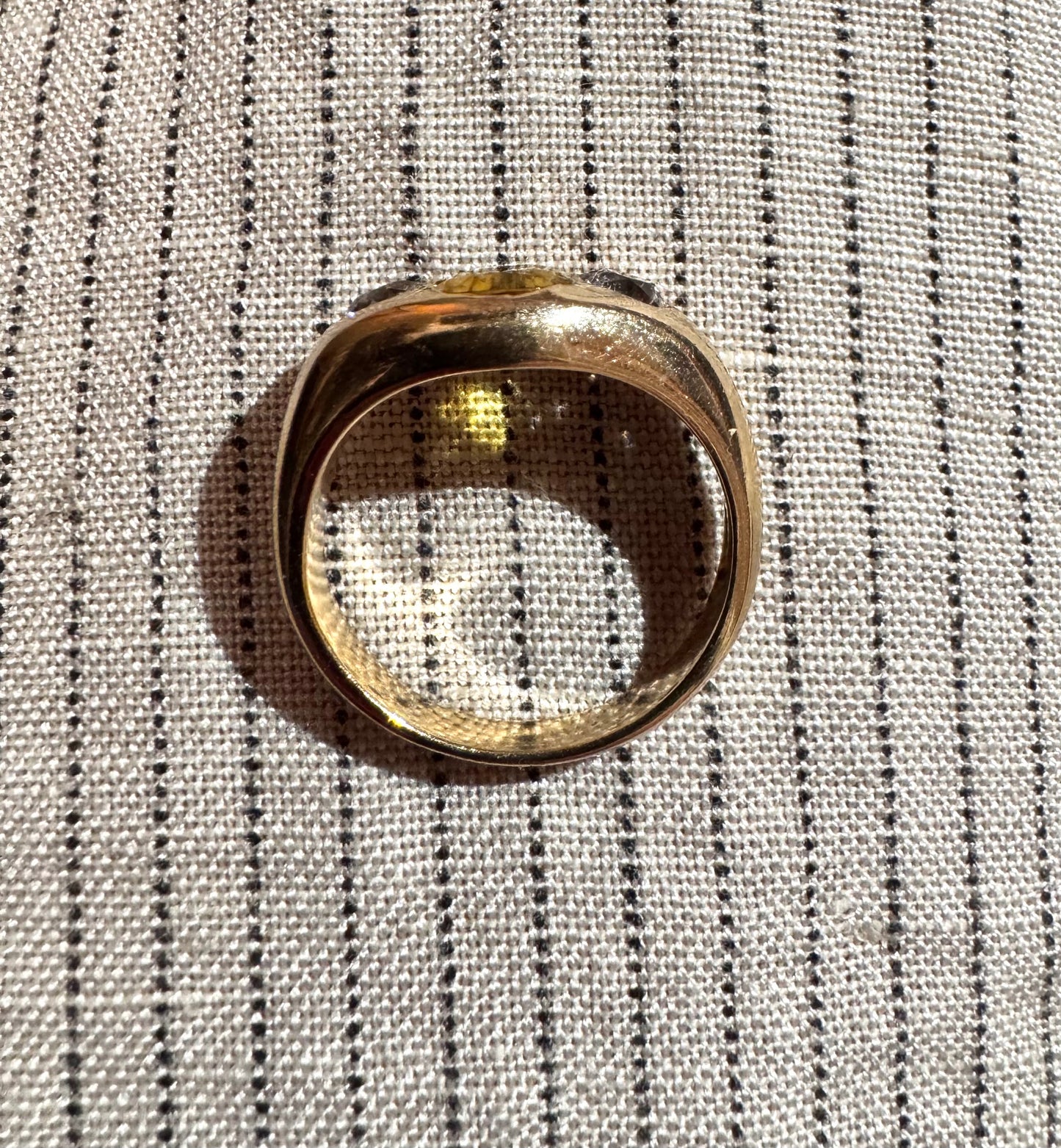 Incredible 14k Gypsy Ring with Natural Yellow Sapphire and Diamonds