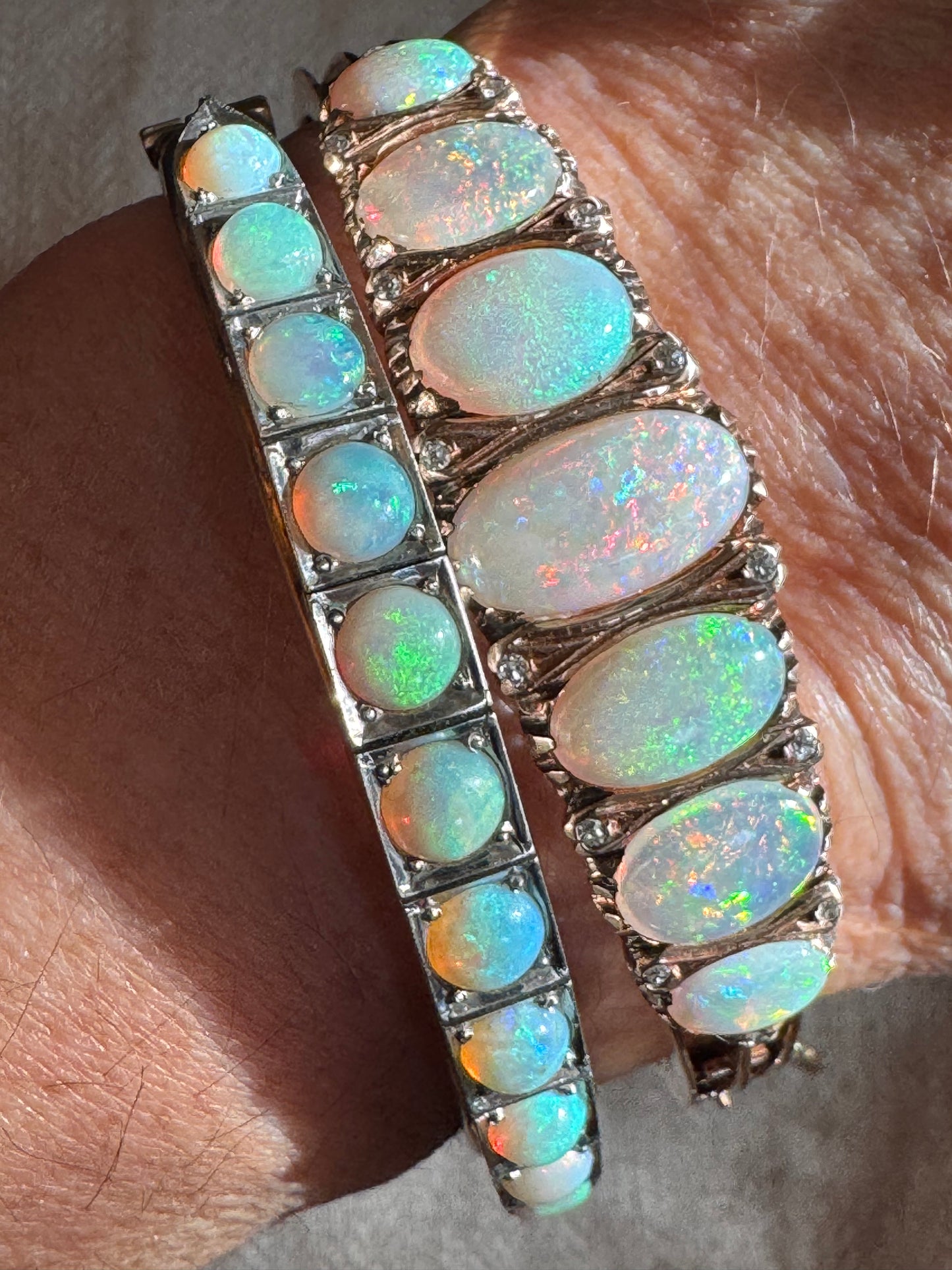 Large and Incandescent Victorian Opal Bracelet