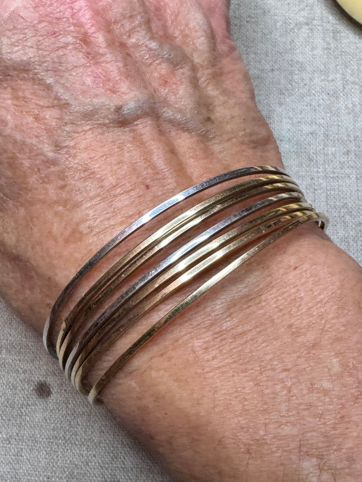 14k Gold Semainier Set of 7 Bracelets from Italy