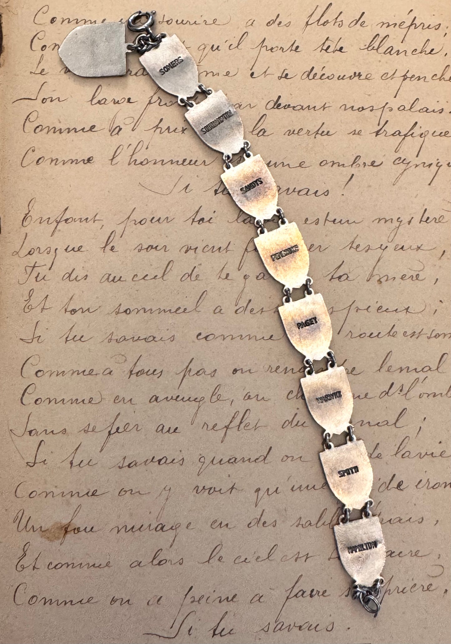 Vintage Silver and Hand Painted Enamel Bermuda Parishes Bracelet