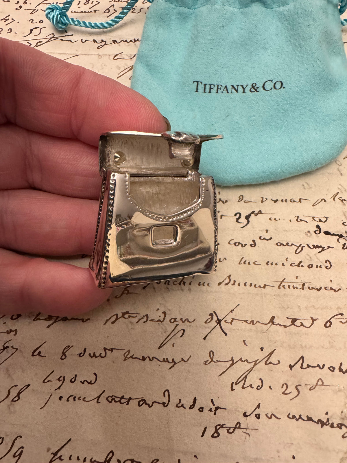 Sterling Silver Tiffany Top Handle Bag