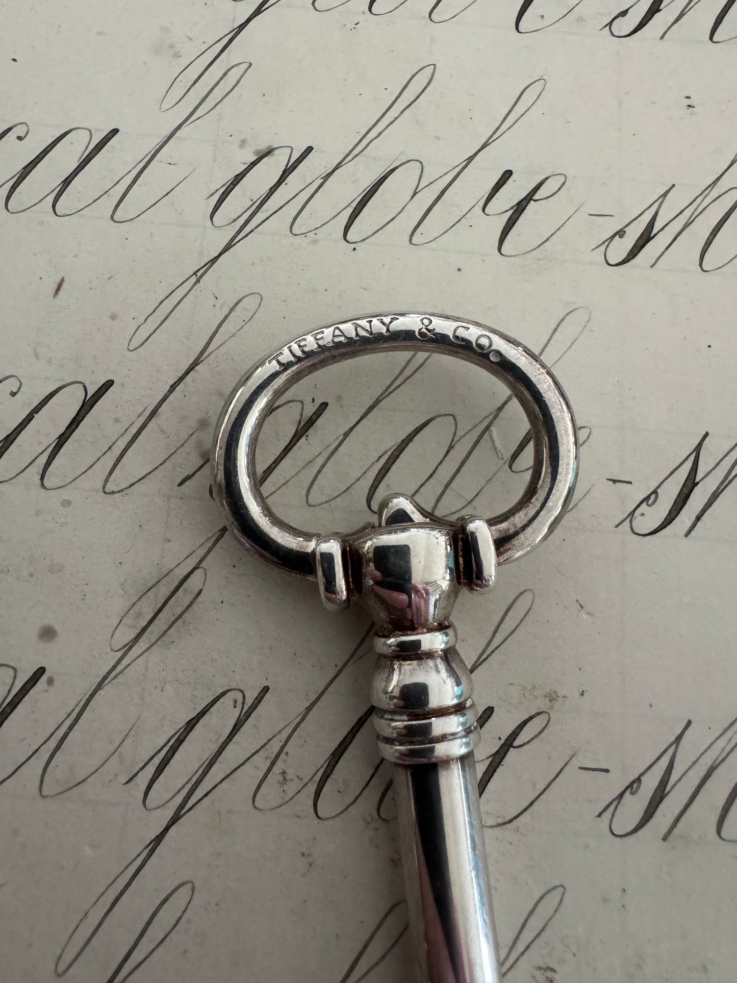 huge Tiffany sterling silver skeleton key connector