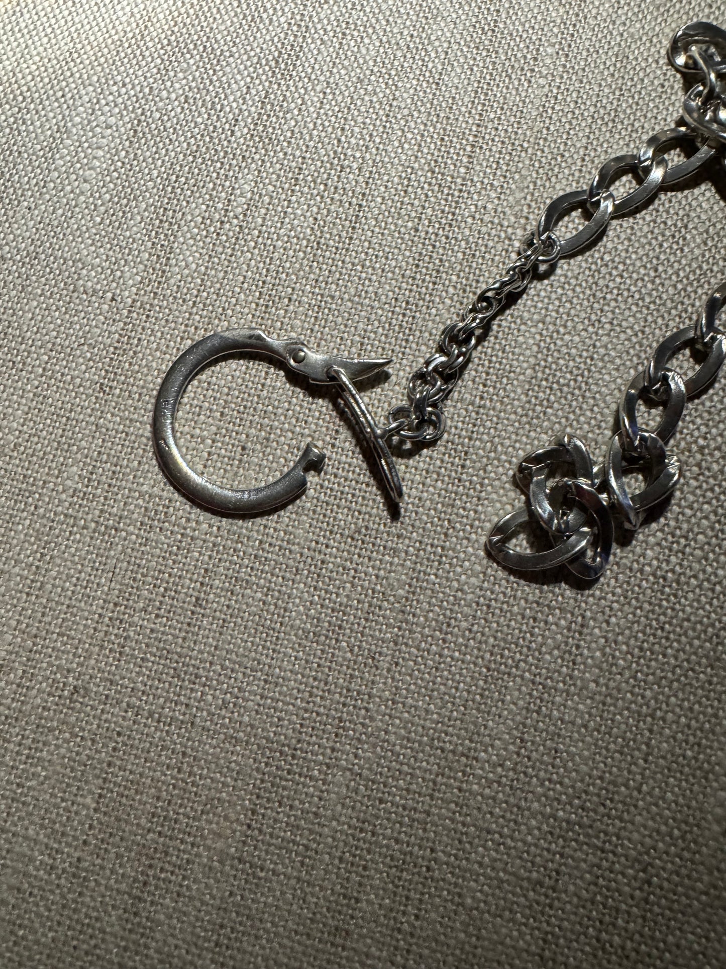 cool vintage Italian sterling Figaro chain with vintage connector #2