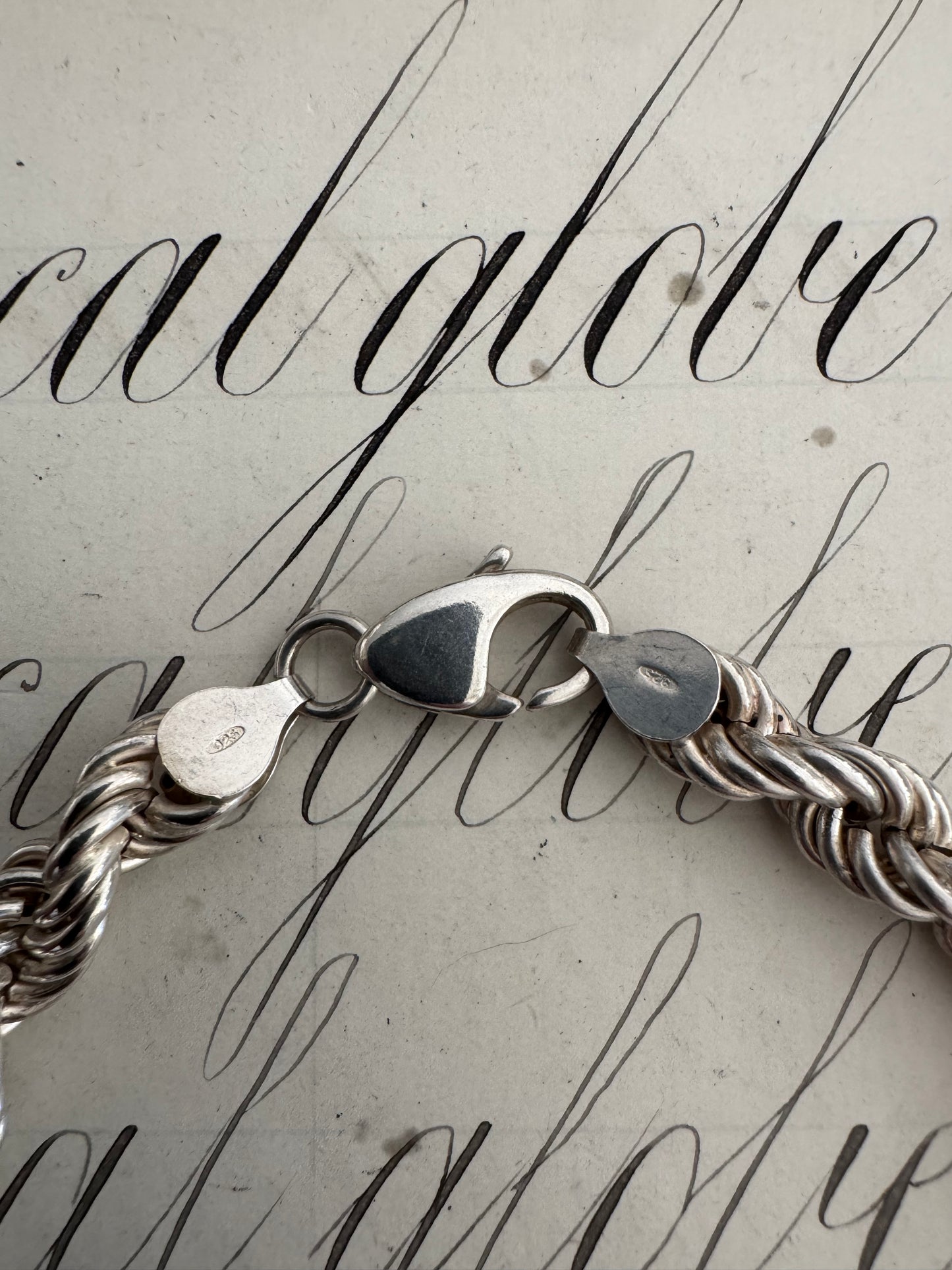 Enormous and Solid Italian Graduated Sterling Rope Chain