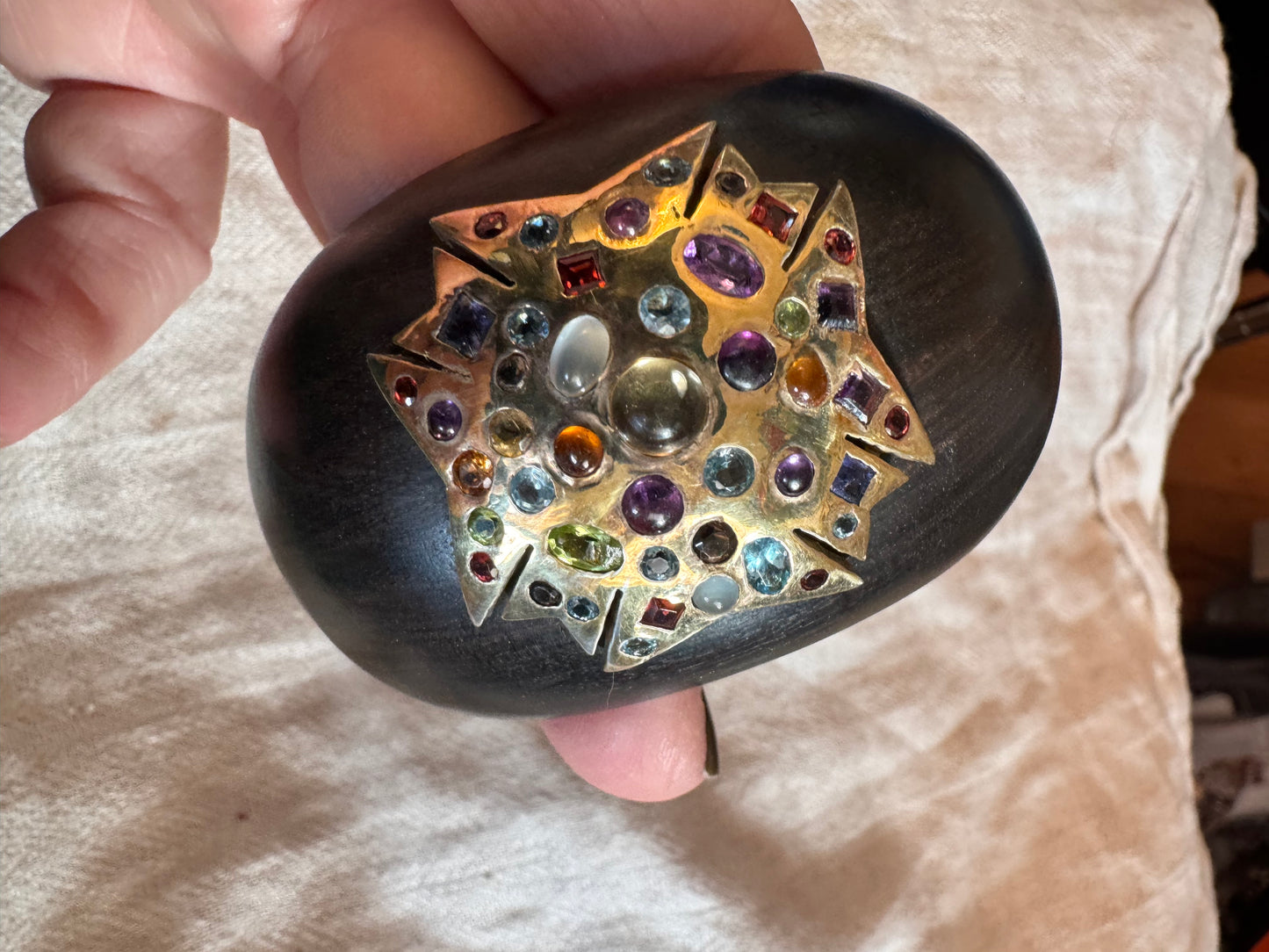 Ebony and Vermeil Maltese Cross Cuff