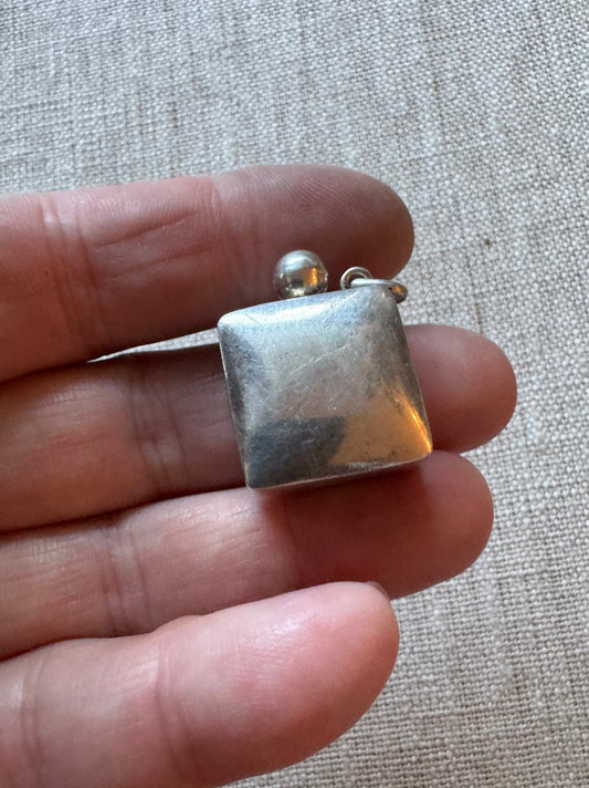 Charming Small Square Sterling Perfume Bottle