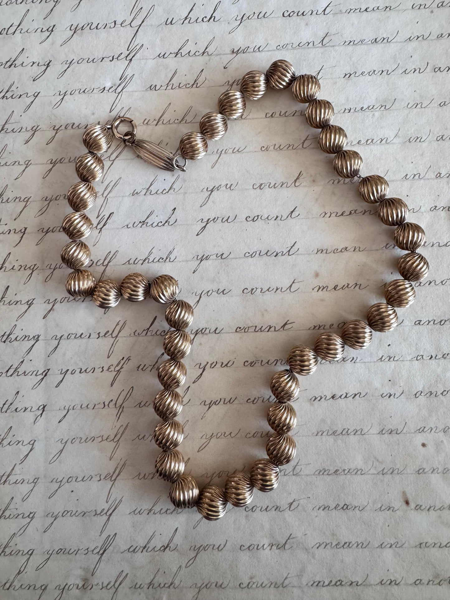 LARGE Vintage Fluted Gold Filled Beads