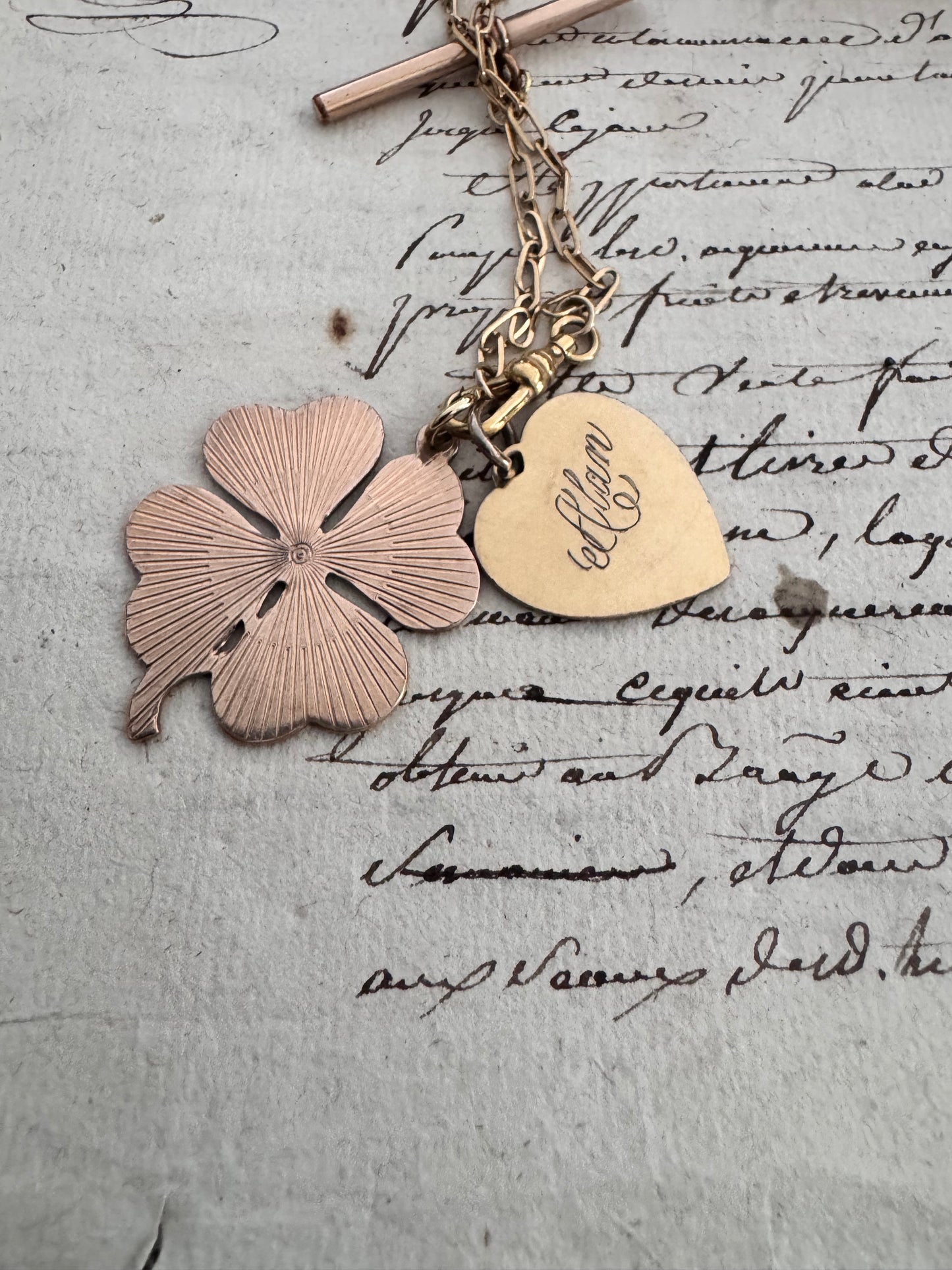 Gold Filled Delicate Watch Chain Necklace with 2 Gold Filled Charms