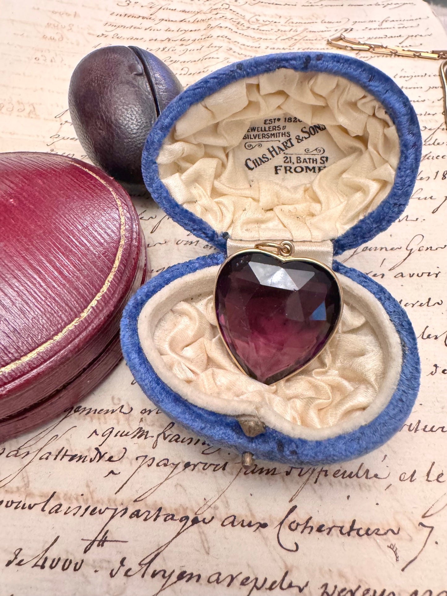 Huge Faceted Amethyst Heart in 14k Gold