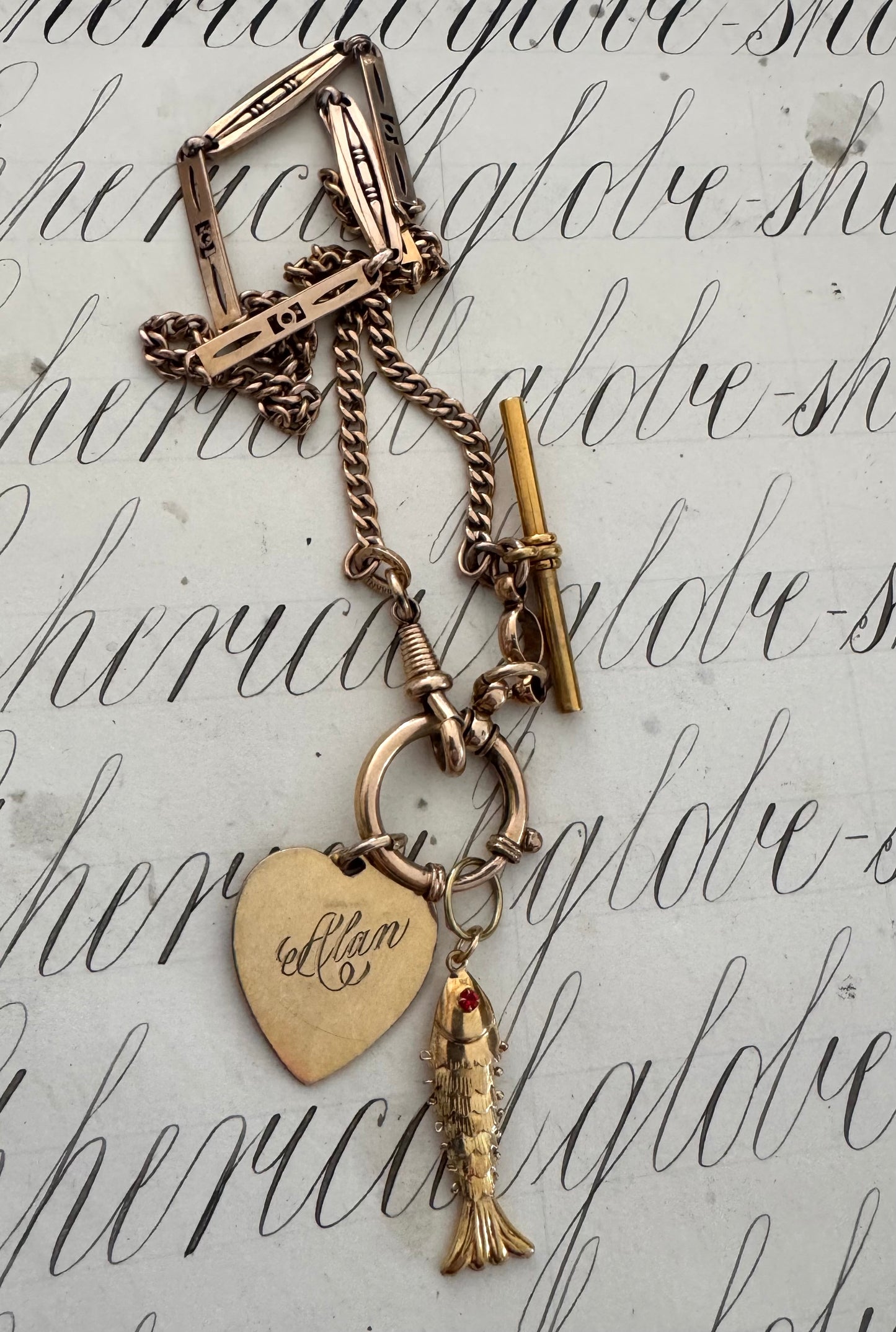 Gold Articulated Fish Pendants