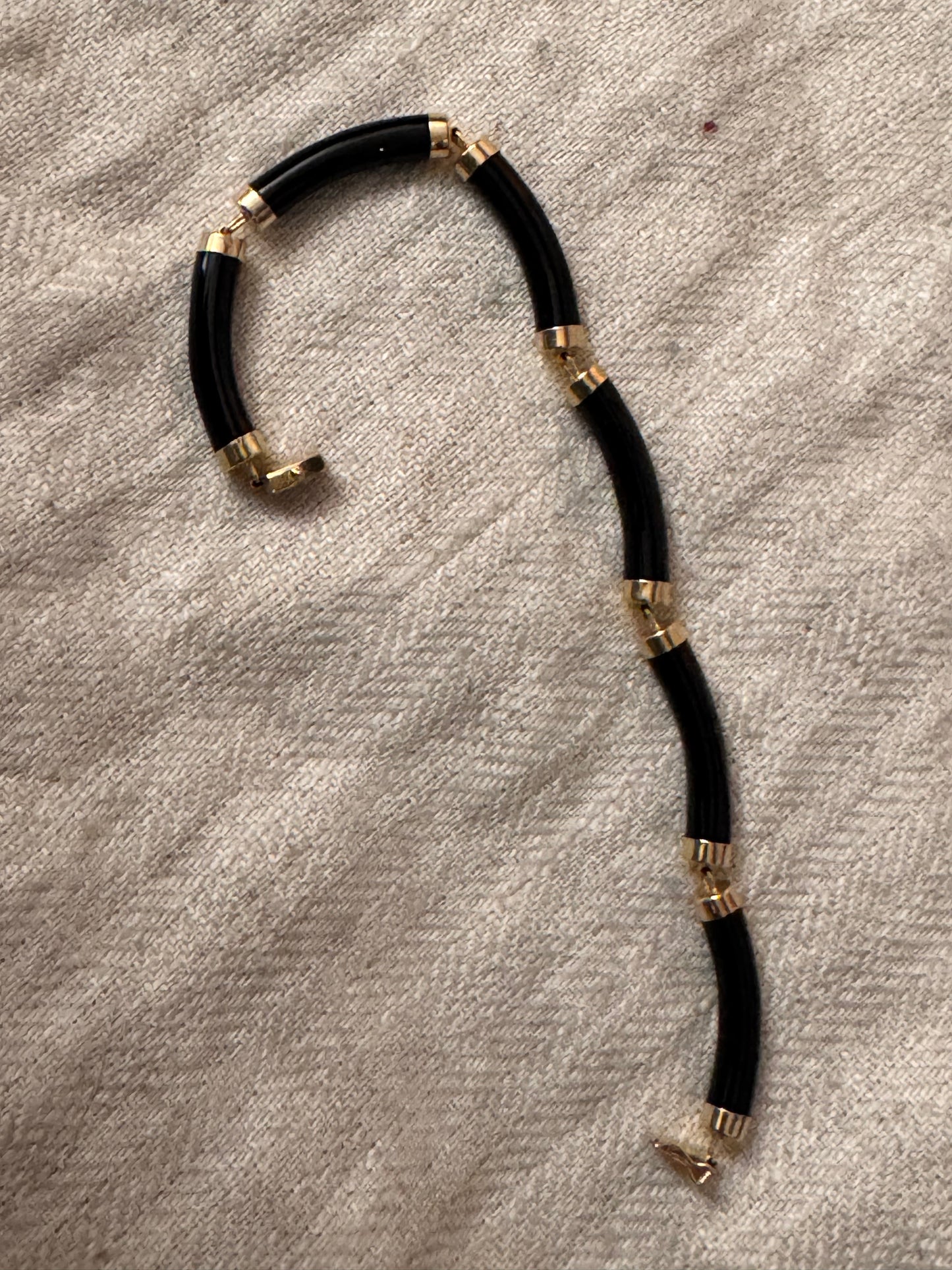 Lovely Black Onyx and 14k Gold Bracelet 2
