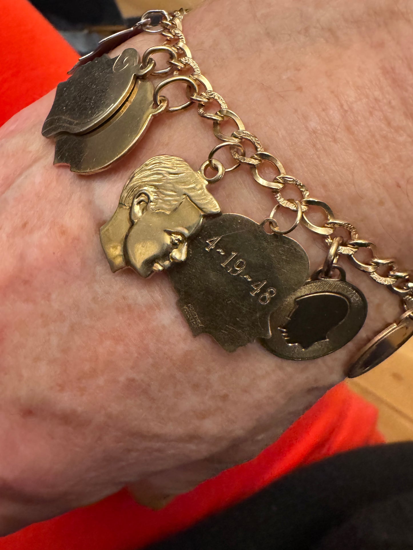 Gold Filled SilhouetteHeads Charm Bracelet